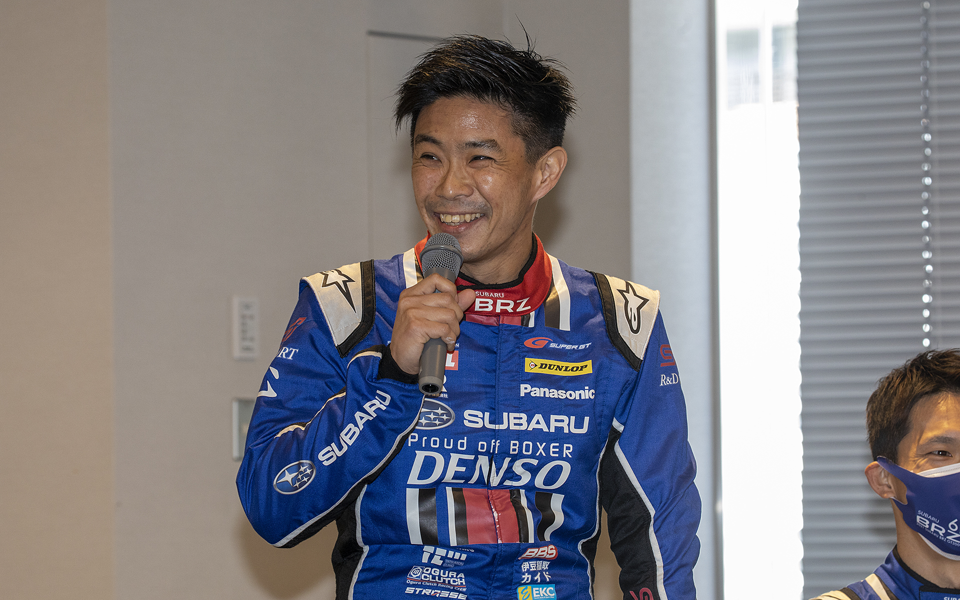 井口卓人選手。いつも通り明るく抱負を語った