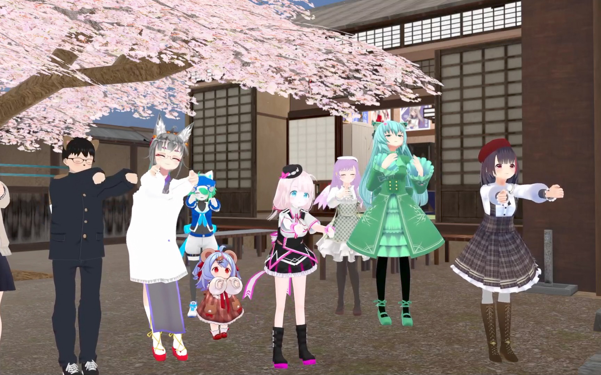 VRコミュニティのインフルエンサーが、さまざまなワールドで「ハンドルぐるぐる体操」を実演する動画も公開されている