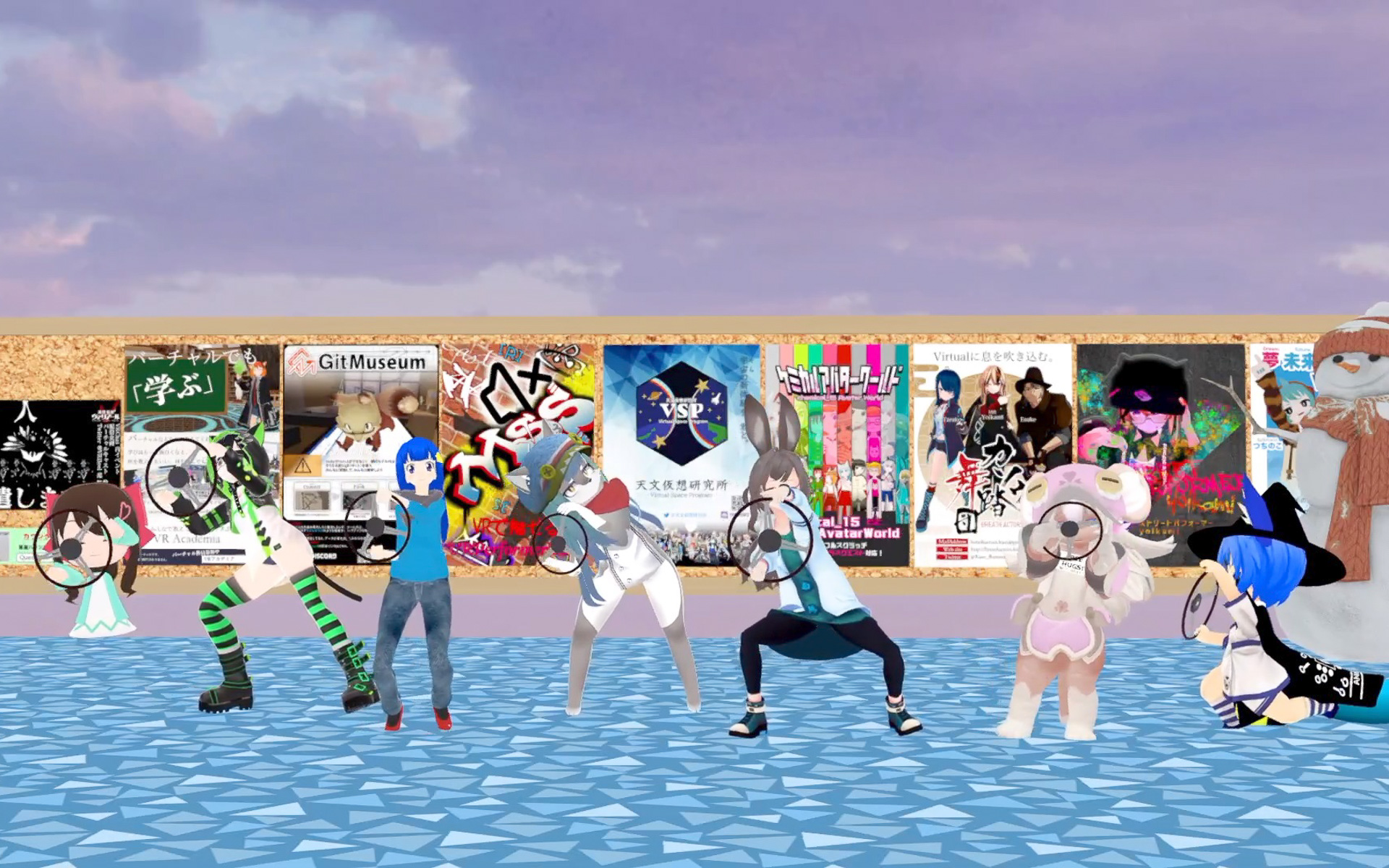 VRコミュニティのインフルエンサーが、さまざまなワールドで「ハンドルぐるぐる体操」を実演する動画も公開されている