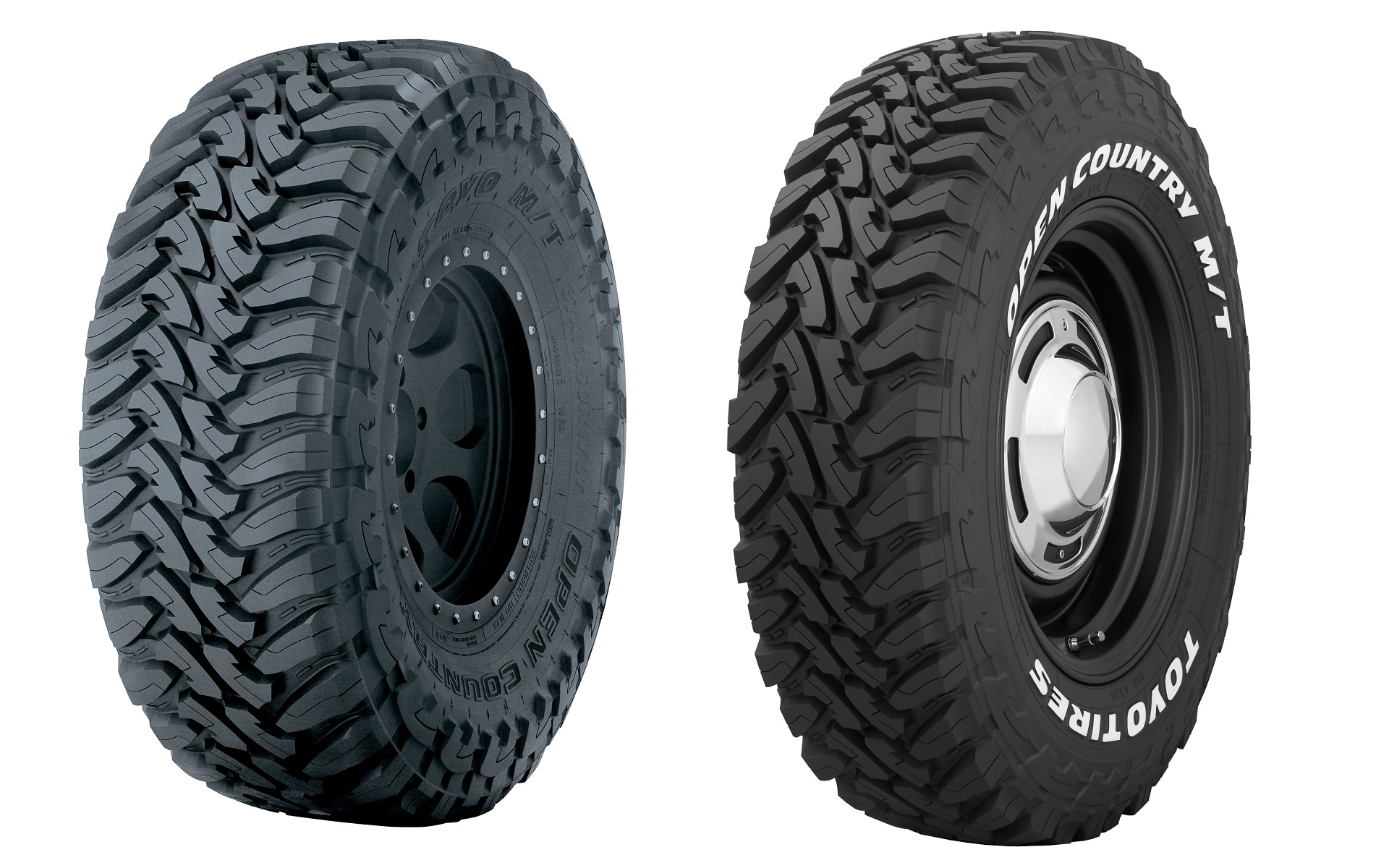 市販品のオープンカントリーM/T、右はホワイトレター仕様