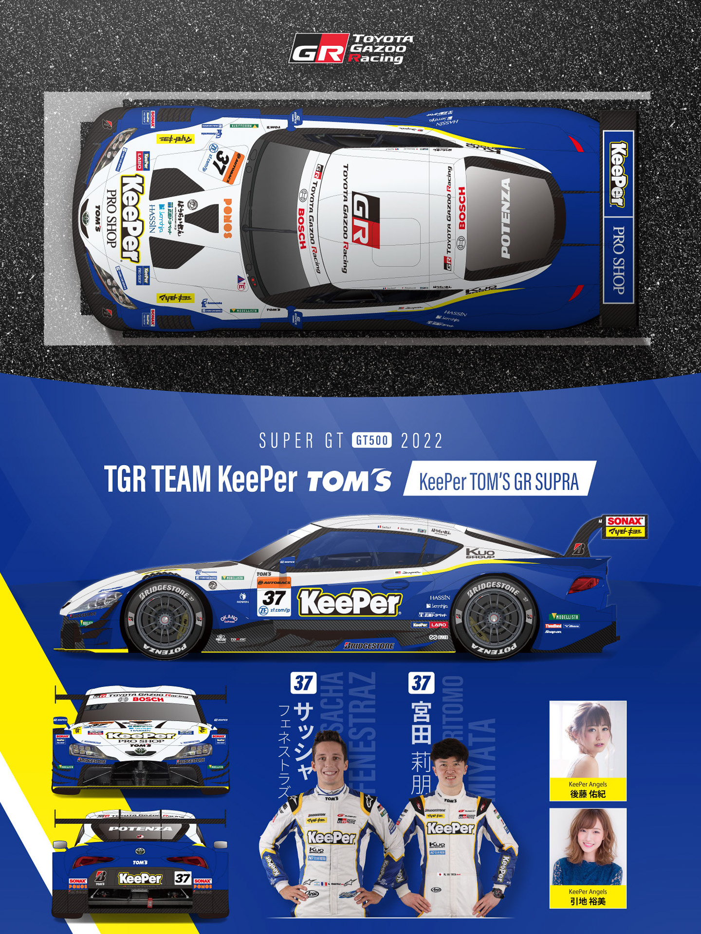 「TGR TEAM KeePer TOM'S」チーム体制（37号車）