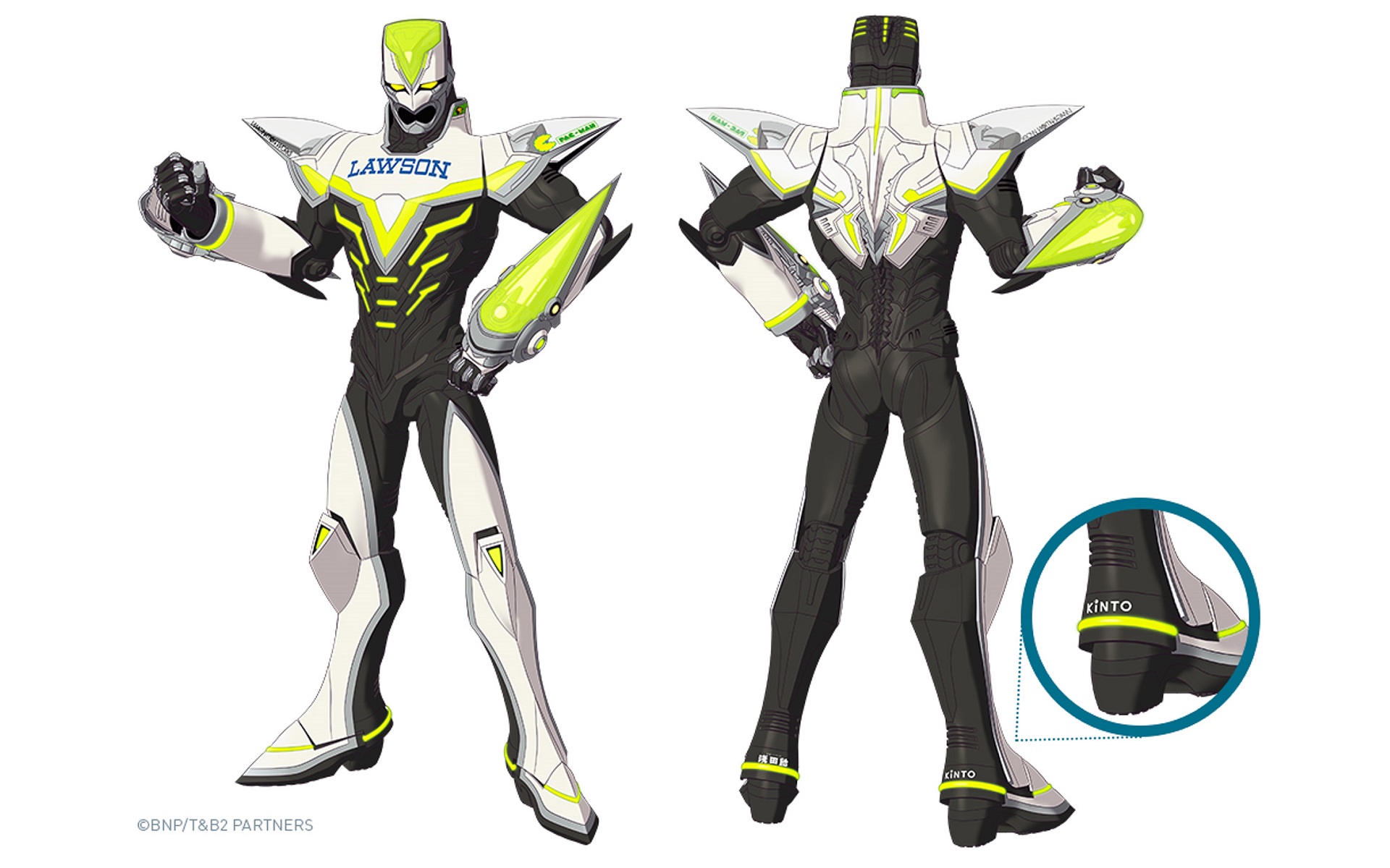 ワイルドタイガーの右かかとにKINTOロゴが入る