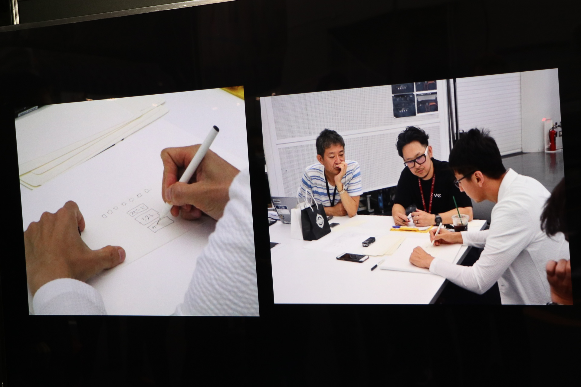 松田選手を交えての打ち合わせ風景