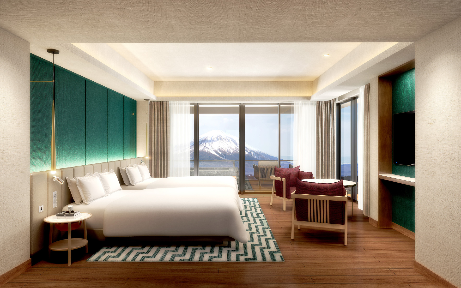 客室イメージ。富士山が見える