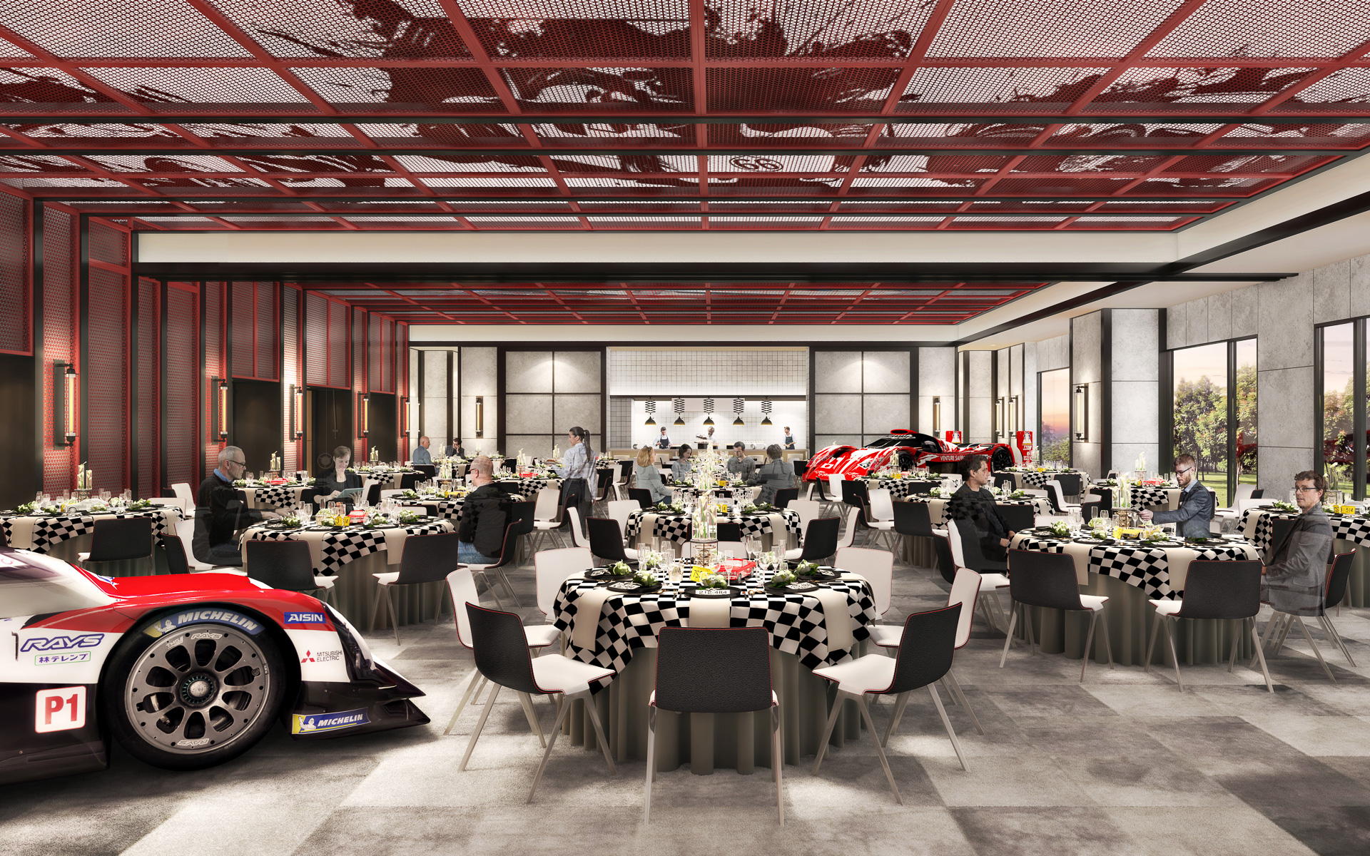レストラン。ル・マン優勝車と食事を楽しめるのだろうか
