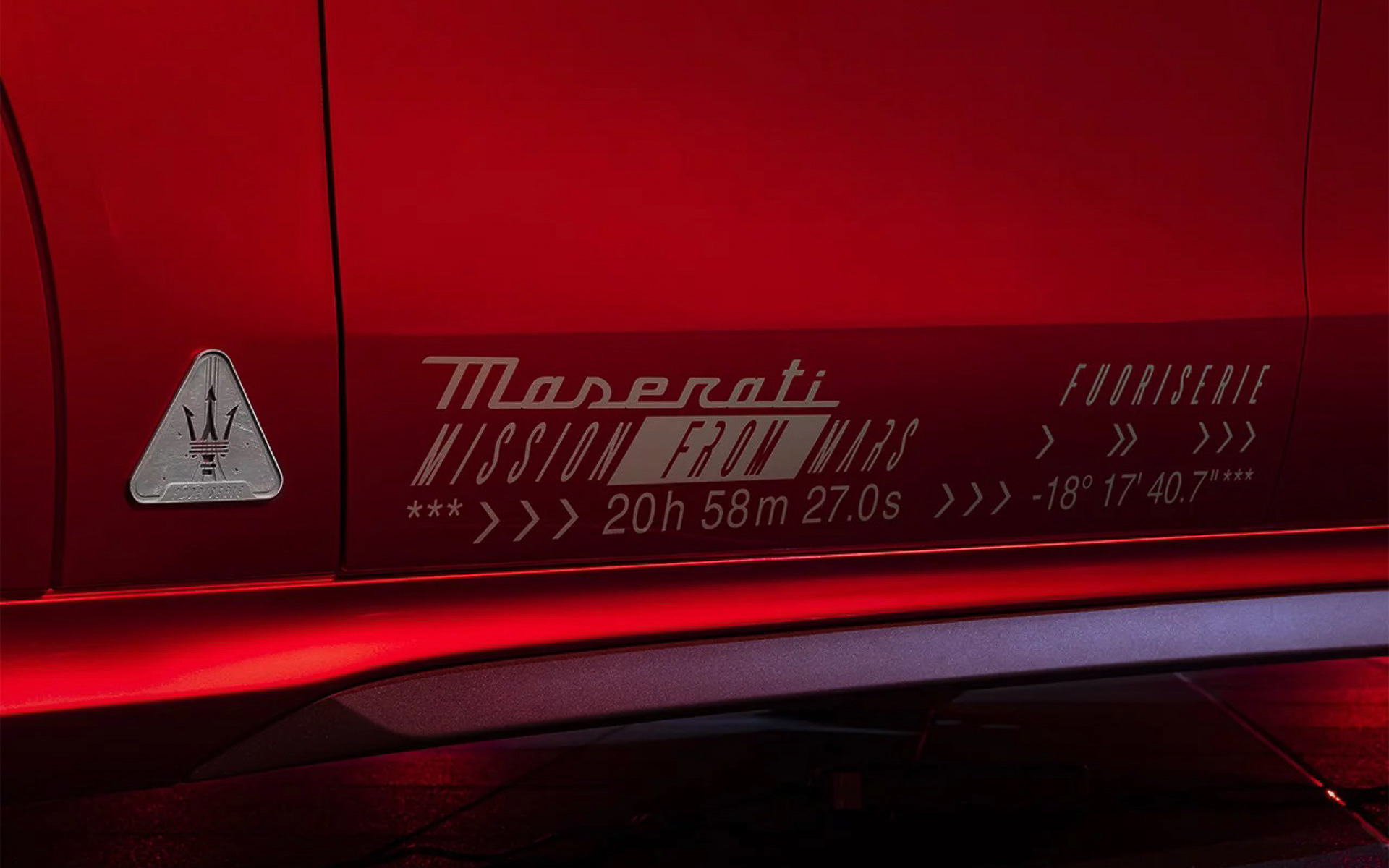 ボディサイドにミッション フロム マースの文字が記されている