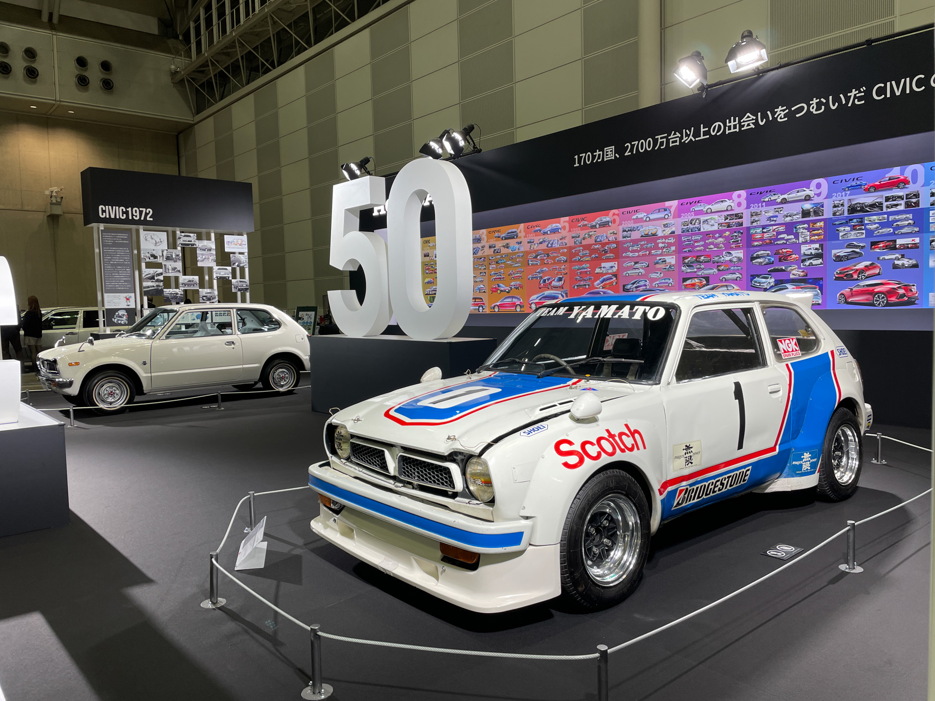 シビックの50周年を祝うホンダブース