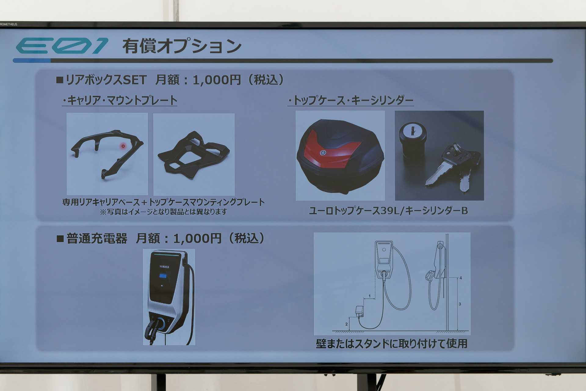 ある程度の荷物を収納できるオプション「リアボックスSET」は月額1000円