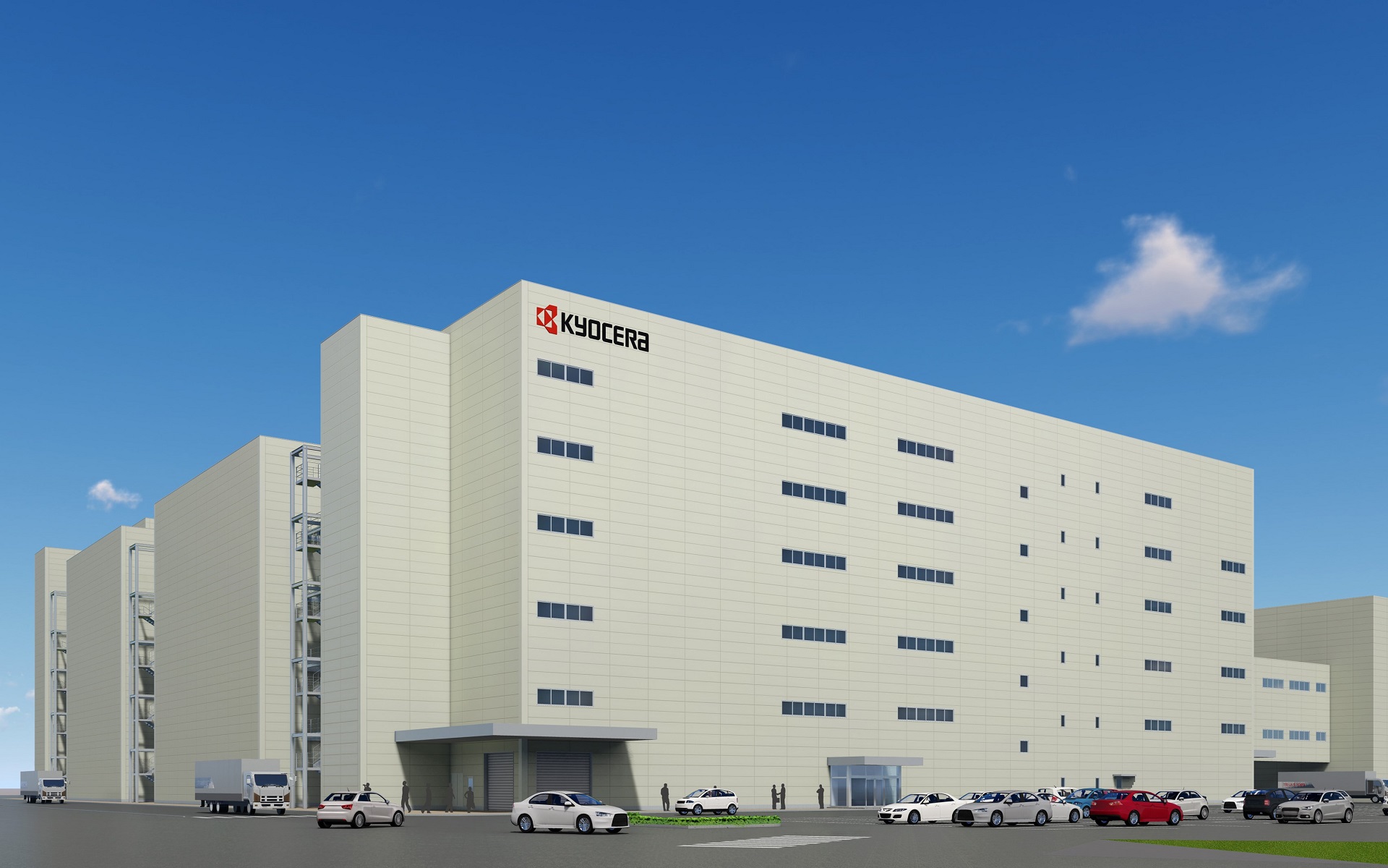 京セラが建設を進める新生産工場棟の完成イメージ