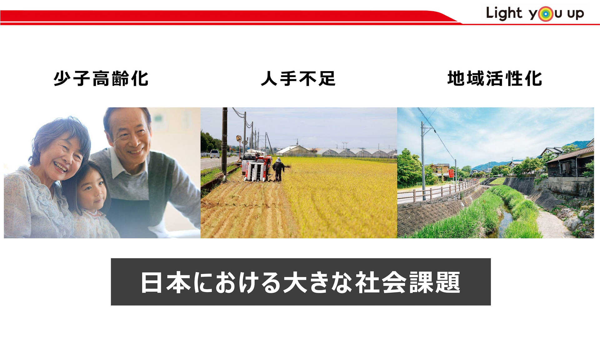 少子高齢化、人手不足、地域活性化という日本が抱える問題の解決に取り組む