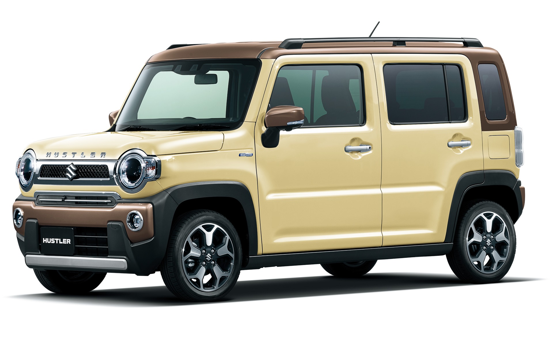 スズキが軽乗用車ハスラーの一部仕様変更を実施。画像は特別仕様車のJ STYLE IIで、ボディカラーは「シフォンアイボリーメタリック ウッディブラウン2トーン」
