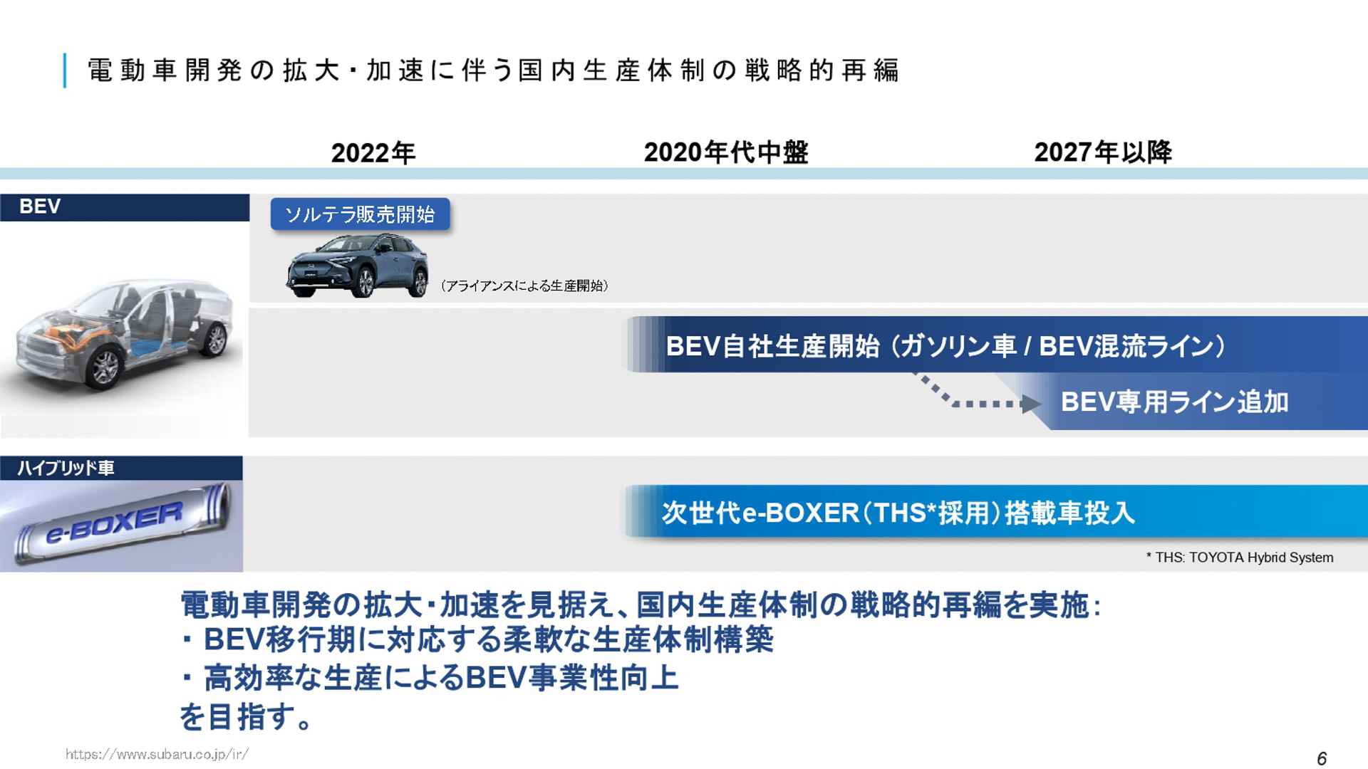 スバル、電動車開発の拡大・加速に伴い国内生産体制を再編
