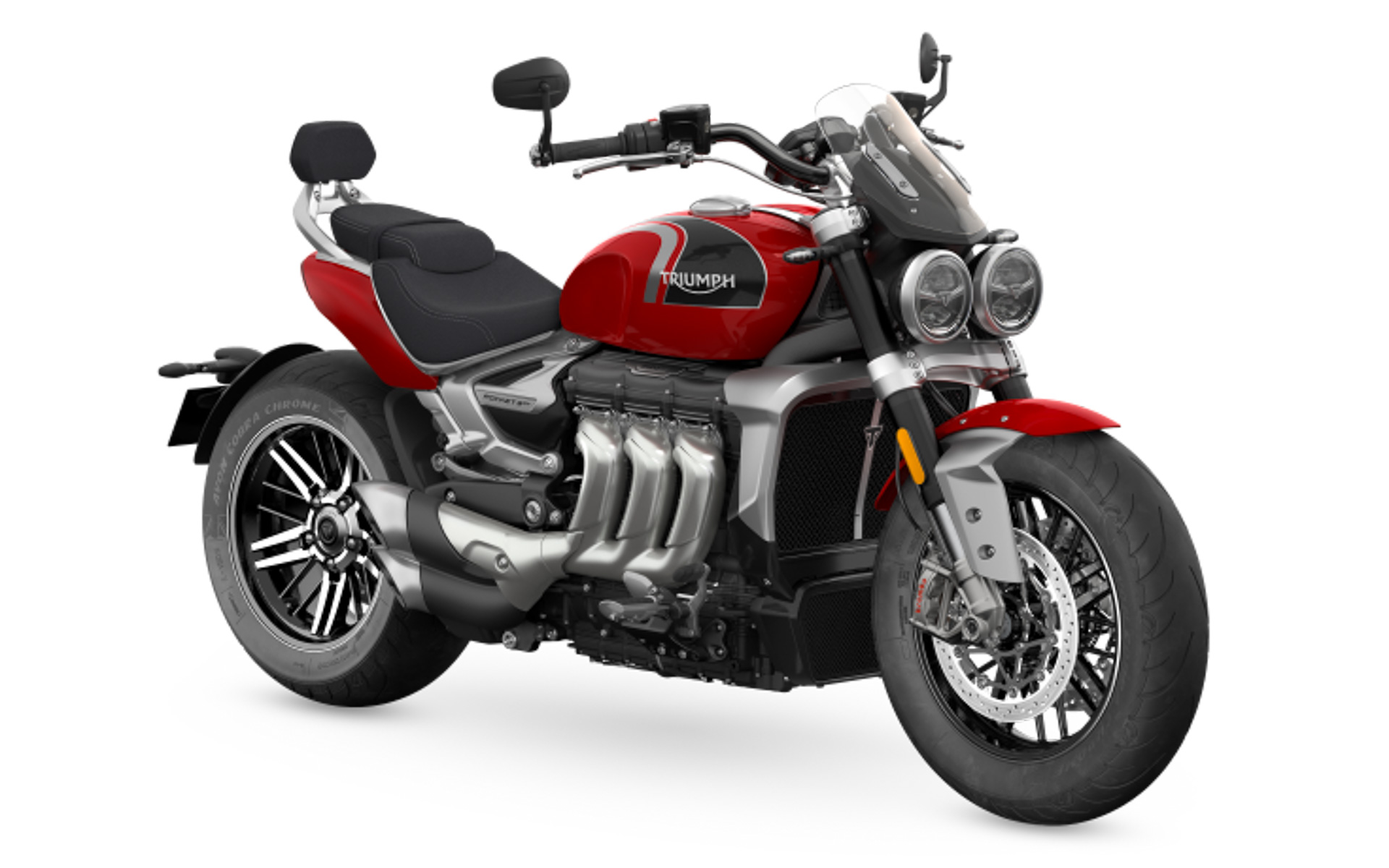 新色が設定されたトライアンフのロードスターとロケット 3シリーズの2023年モデルの導入が発表された。写真はロケット 3 GTの新色「カーニバルレッド/サファイアブラック」