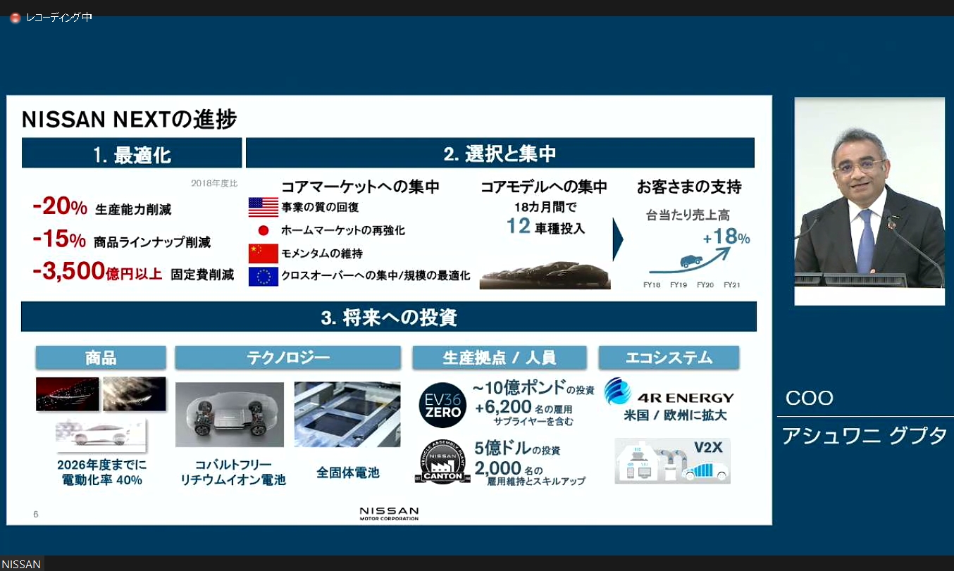 折り返し地点となった「NISSAN NEXT」の進捗状況