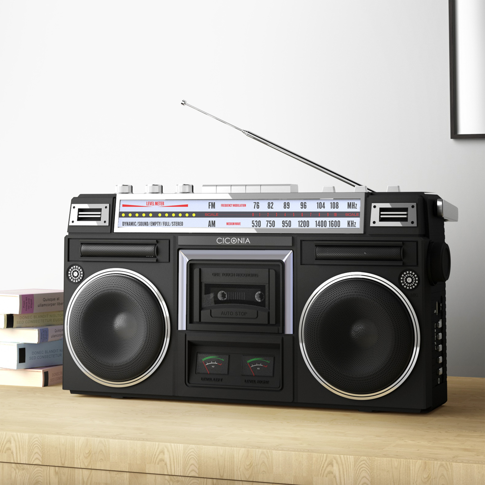 【CICONIA（チコニア）】クラシカルステレオラジカセ：2万9800円、スマートフォンの音源再生も可能