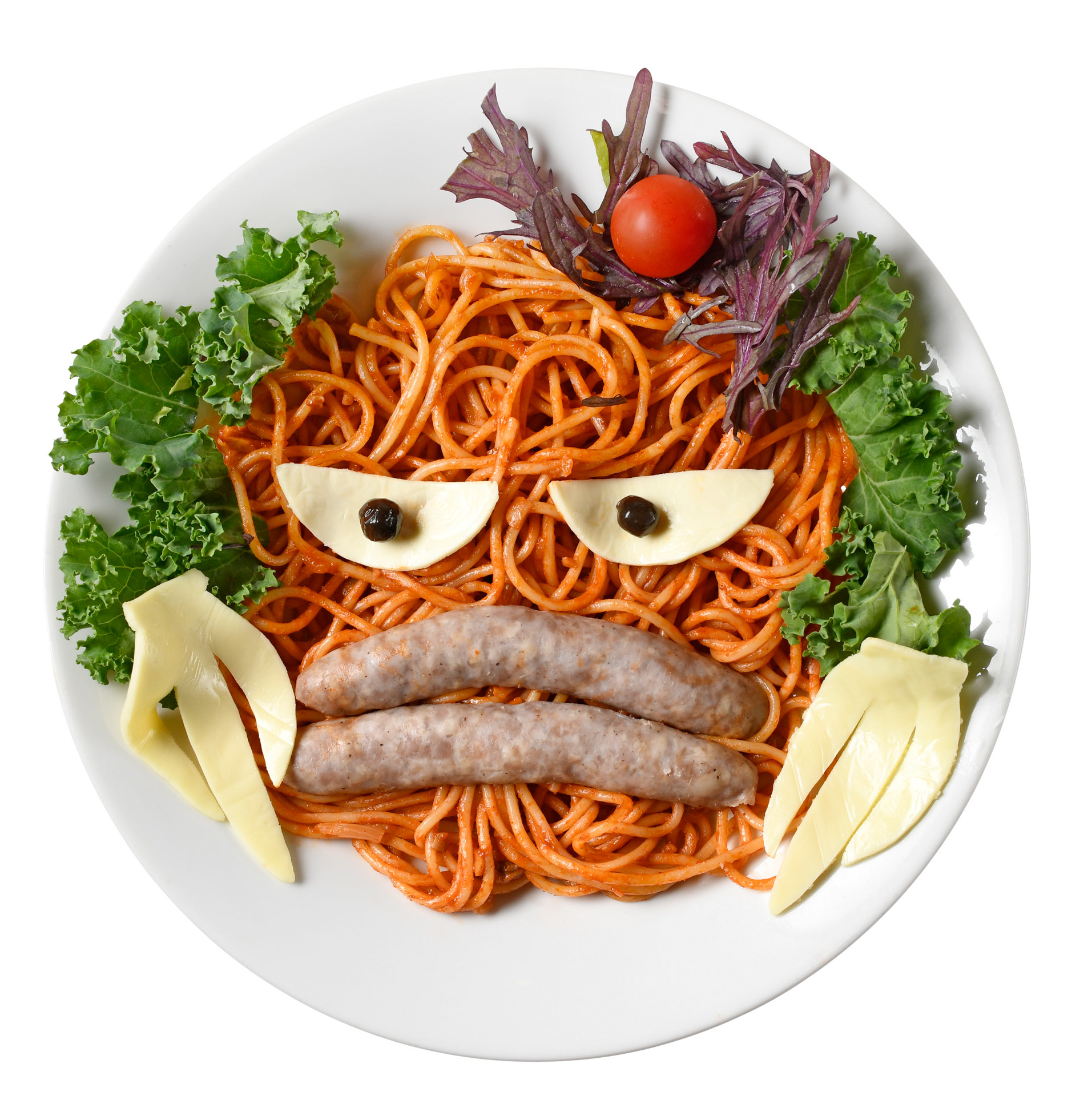 【日本橋せいとう】ピグモンナポリタン：イートイン1100円（1人前）〈各日販売予定150点〉、可愛い怪獣ピグモンをイメージした、ほんのり甘い懐かしい昭和のナポリタン。目と手はスライスチーズ、口はソーセージを使用