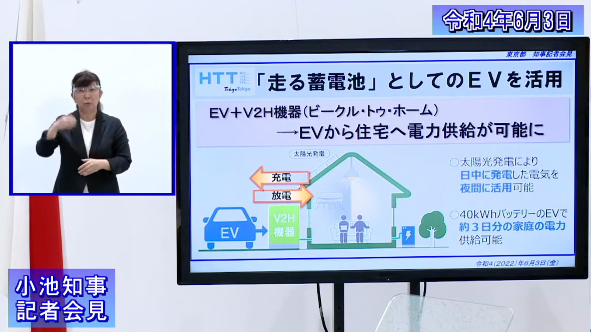 電力危機に対応する都の取り組みを紹介するスライド