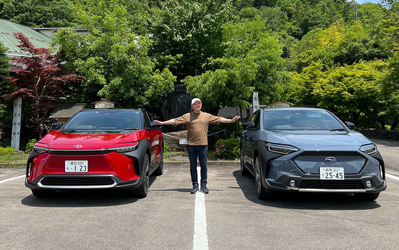 bZ4X（左）とソルテラ（右）で名古屋～郡上八幡～金沢をドライブ