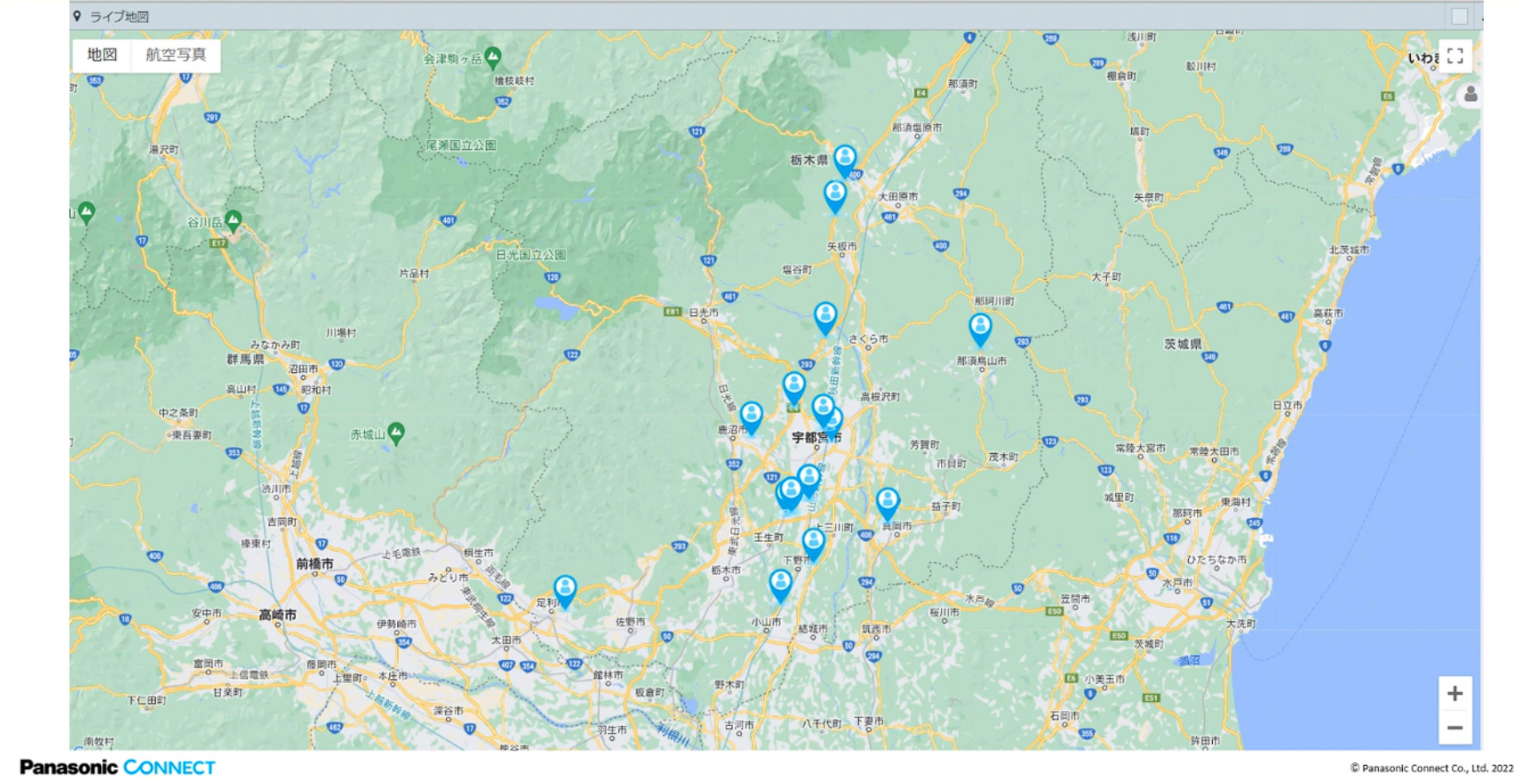 ドライバーの位置情報も確認できる