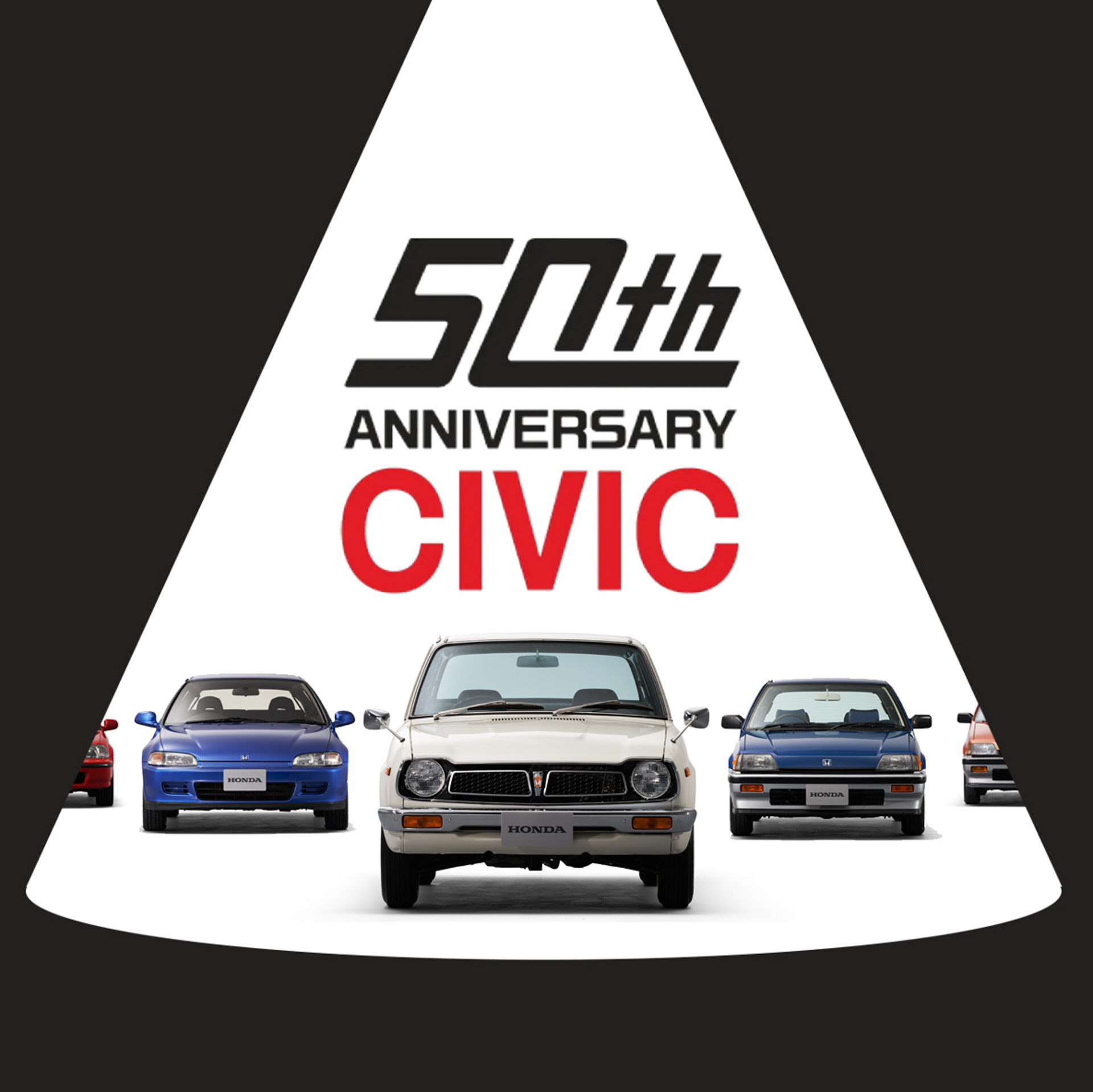 CIVIC50周年企画展。内容：50周年を記念して、シビックが駆け抜けてきた歴史を、実車・デザインスケッチなどを通して来場者と振り返るとともに、未来へと変わらず続くホンダのチャレンジ精神・モノづくりへの思いを紹介。期間中は「#推シビック」投票企画や会場での記念グッズ販売なども実施