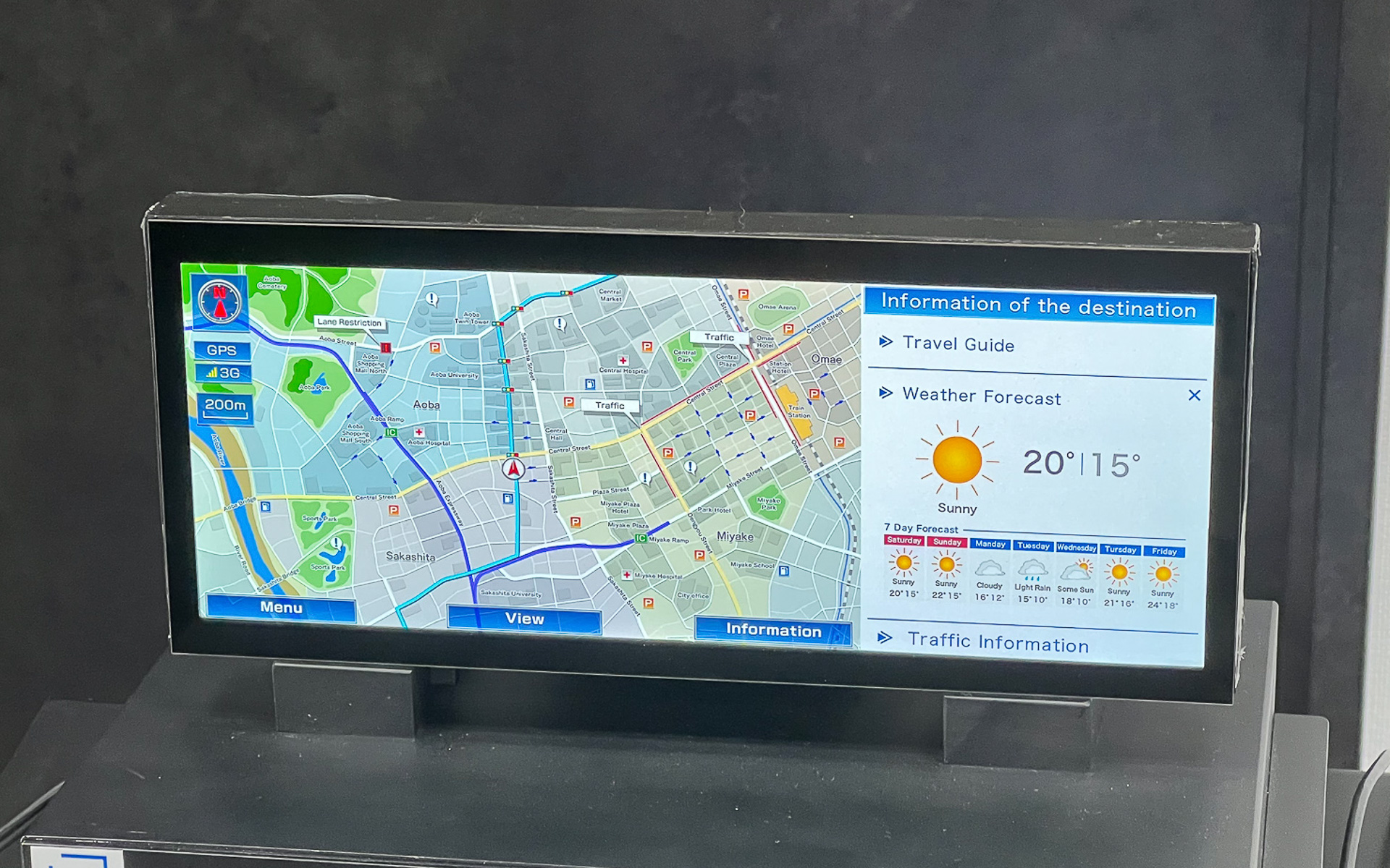 スイッチャブルプライバシーディスプレイ、中央や右から見ると見える