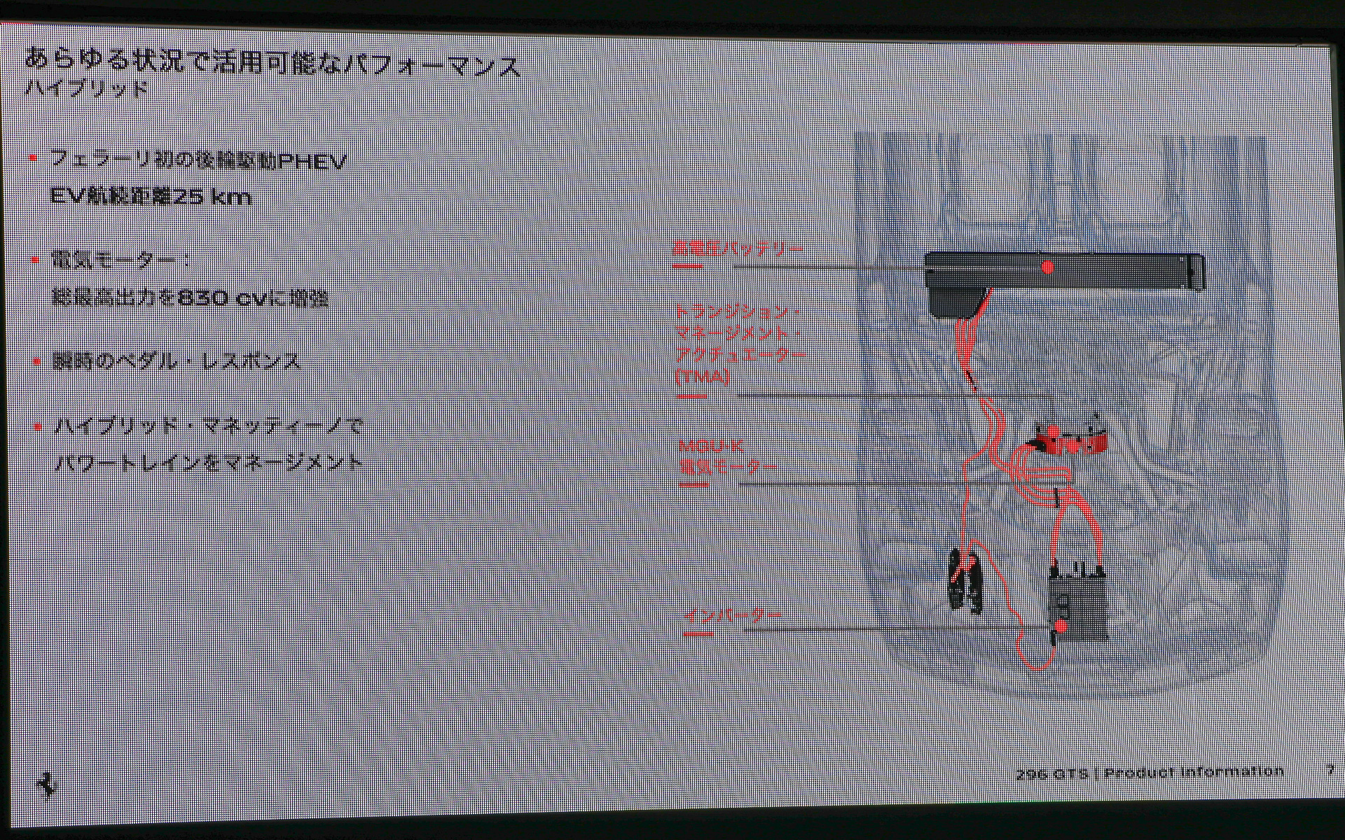 122kW（167CV）の電気モーターとバッテリがリアに搭載されている