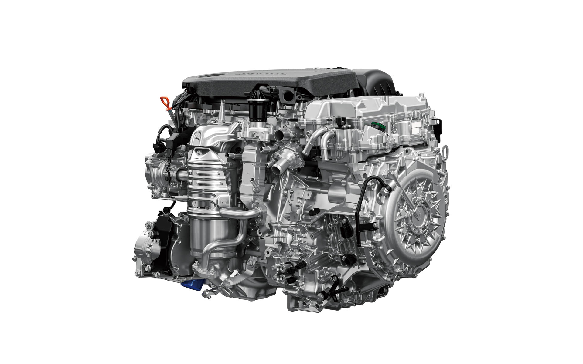 新開発の2.0リッター直噴エンジンと2モーター内蔵電気式CVTを搭載。2モーター内蔵電気式CVTは、インサイトに搭載されるものよりも最高出力・最大トルクともに向上しているほか、24％の小型・軽量化がされている