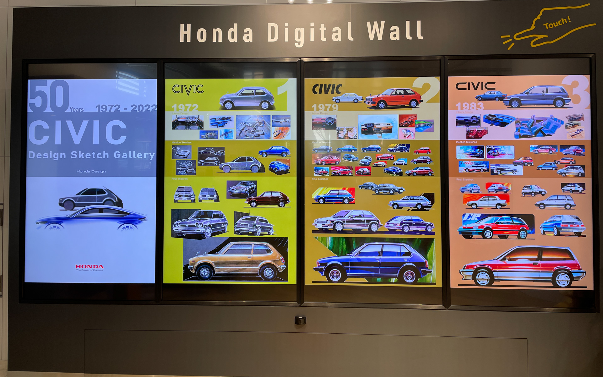 歴代シビックのデザインスケッチ