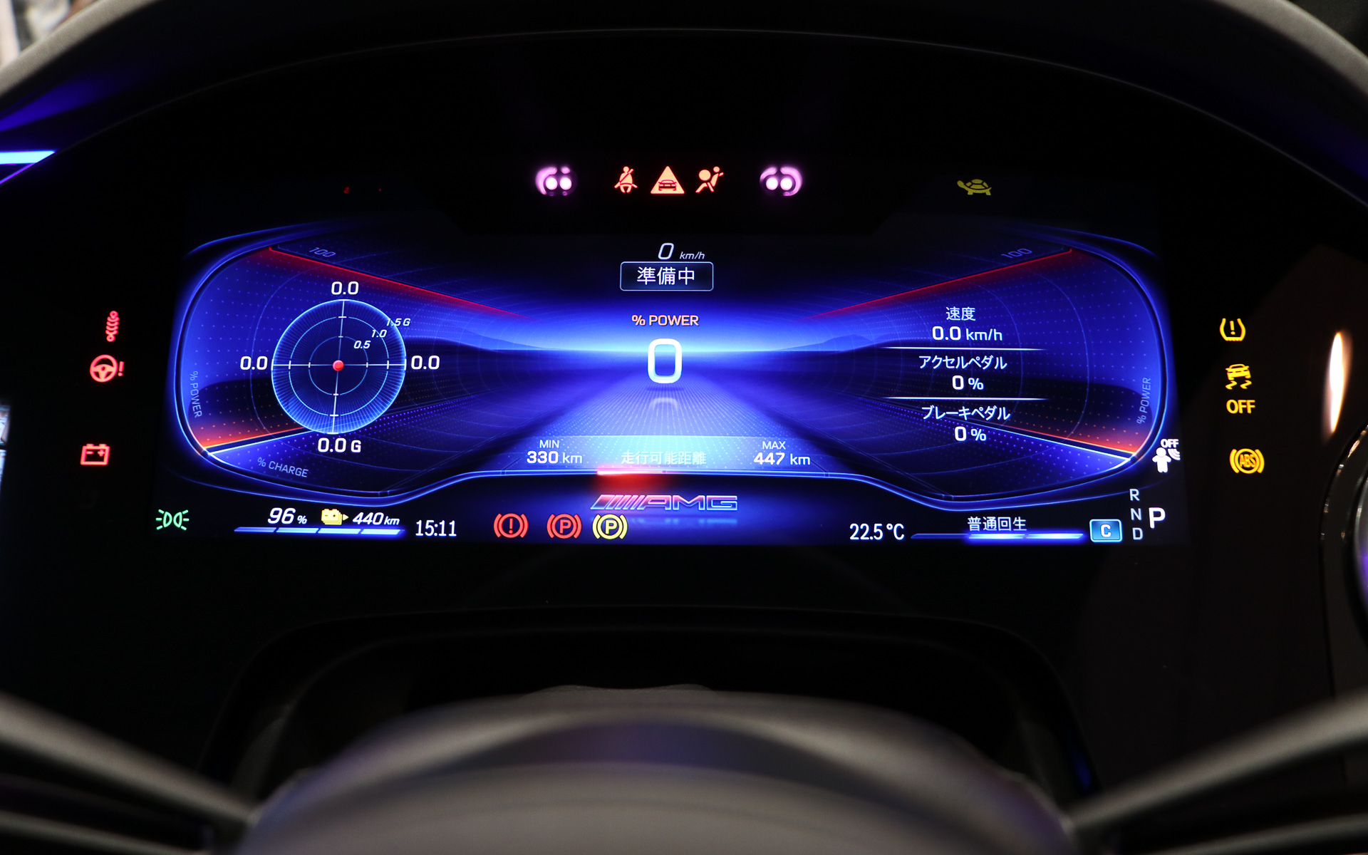 地図や車両情報のほかにもいろいろな表示が選択できる