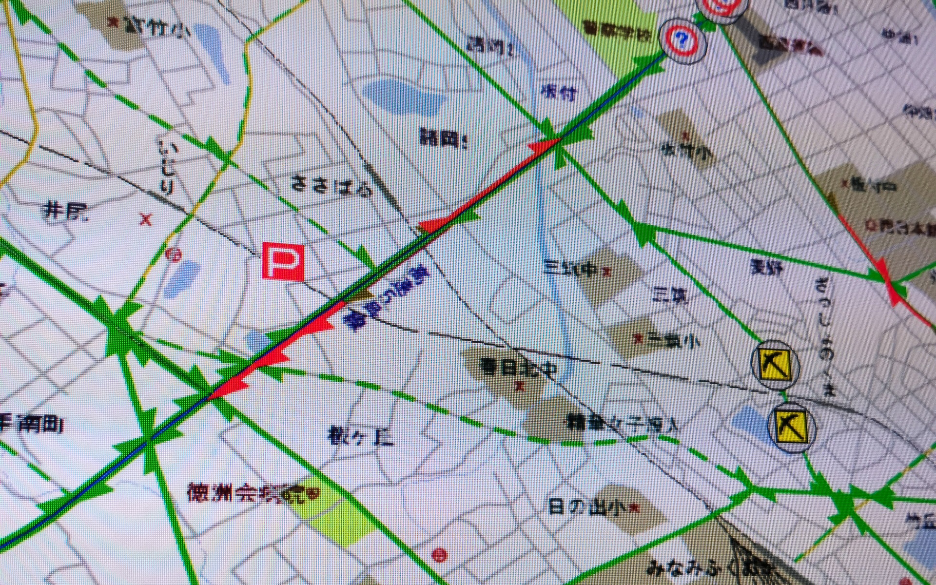 プローブ情報が反映されている画面