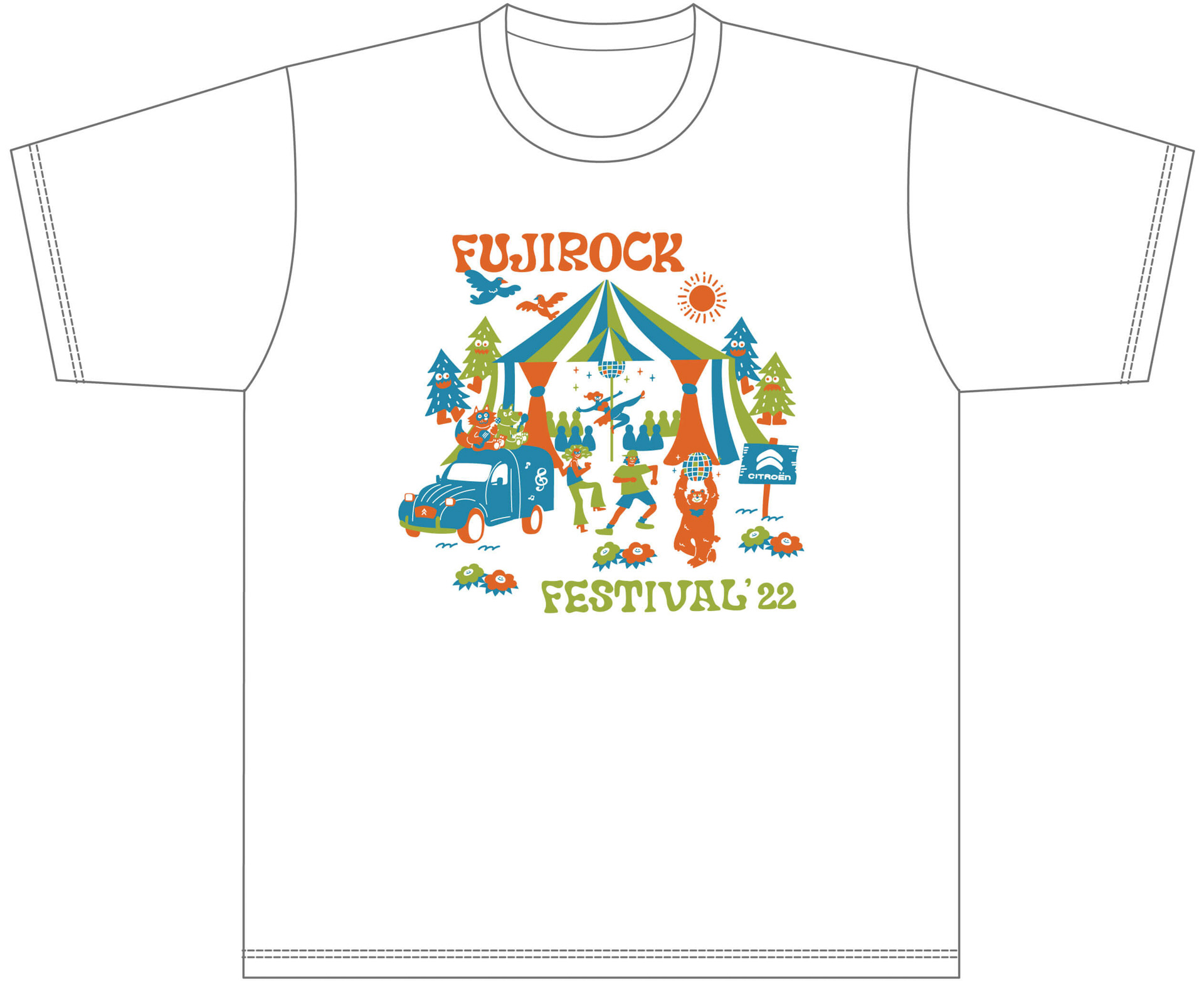 シトロエンブースではアンケート回答で、「CITROËN x FUJI ROCK FESTIVAL ‘22スペシャルコラボTシャツ」がプレゼントされる（数に限りがあり）
