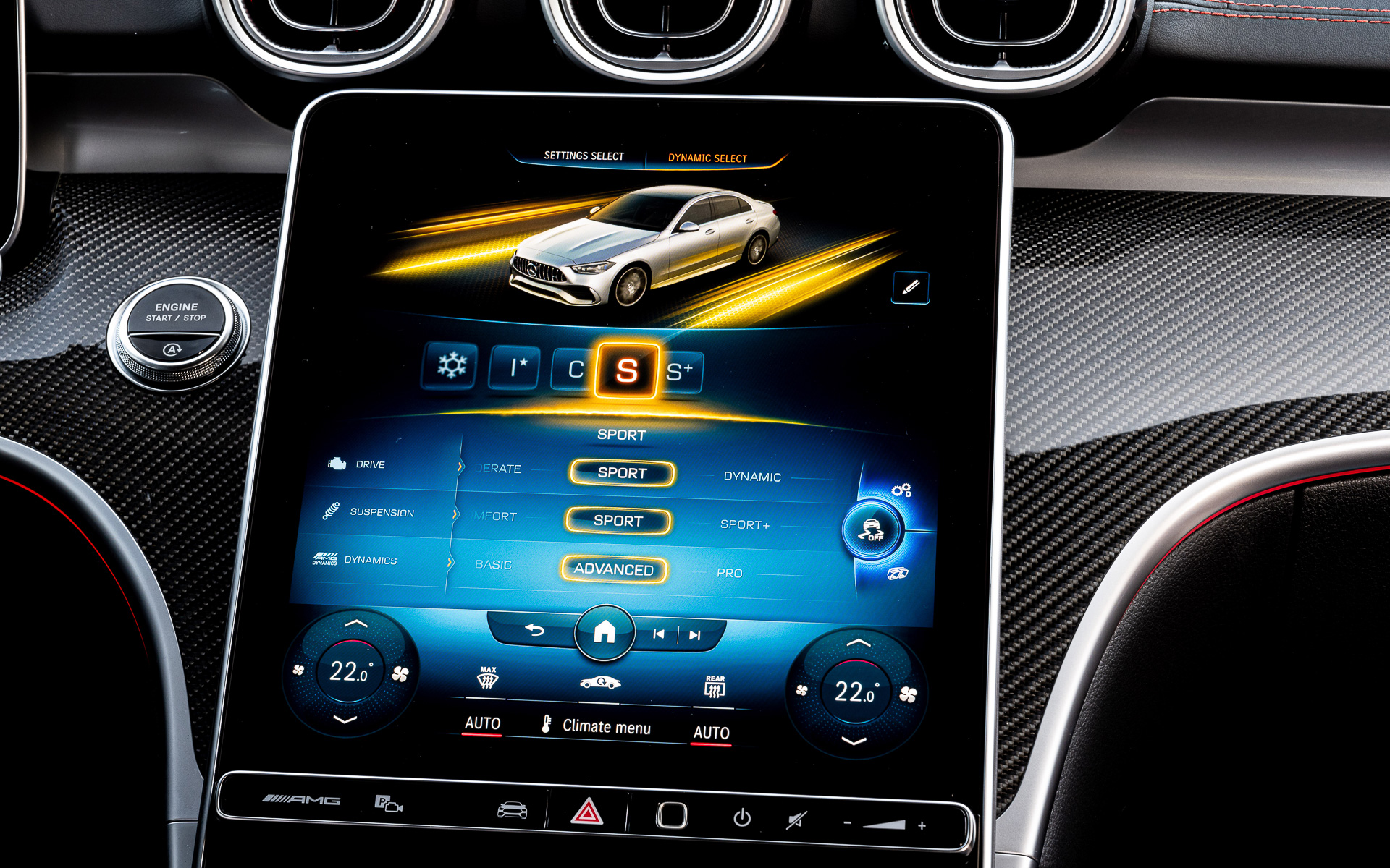 ドライブプログラムは「Slippery」「Comfort」「Sport」「Sport ＋」「Individual」から選択可能