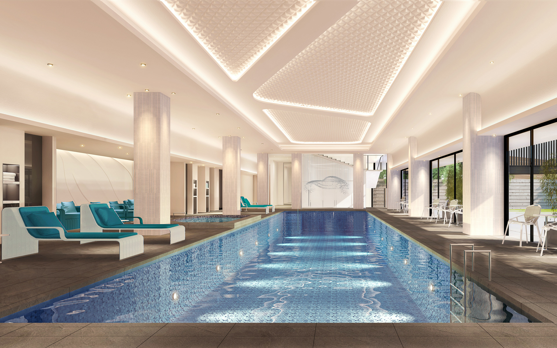 長さ20mの室内プールを設置