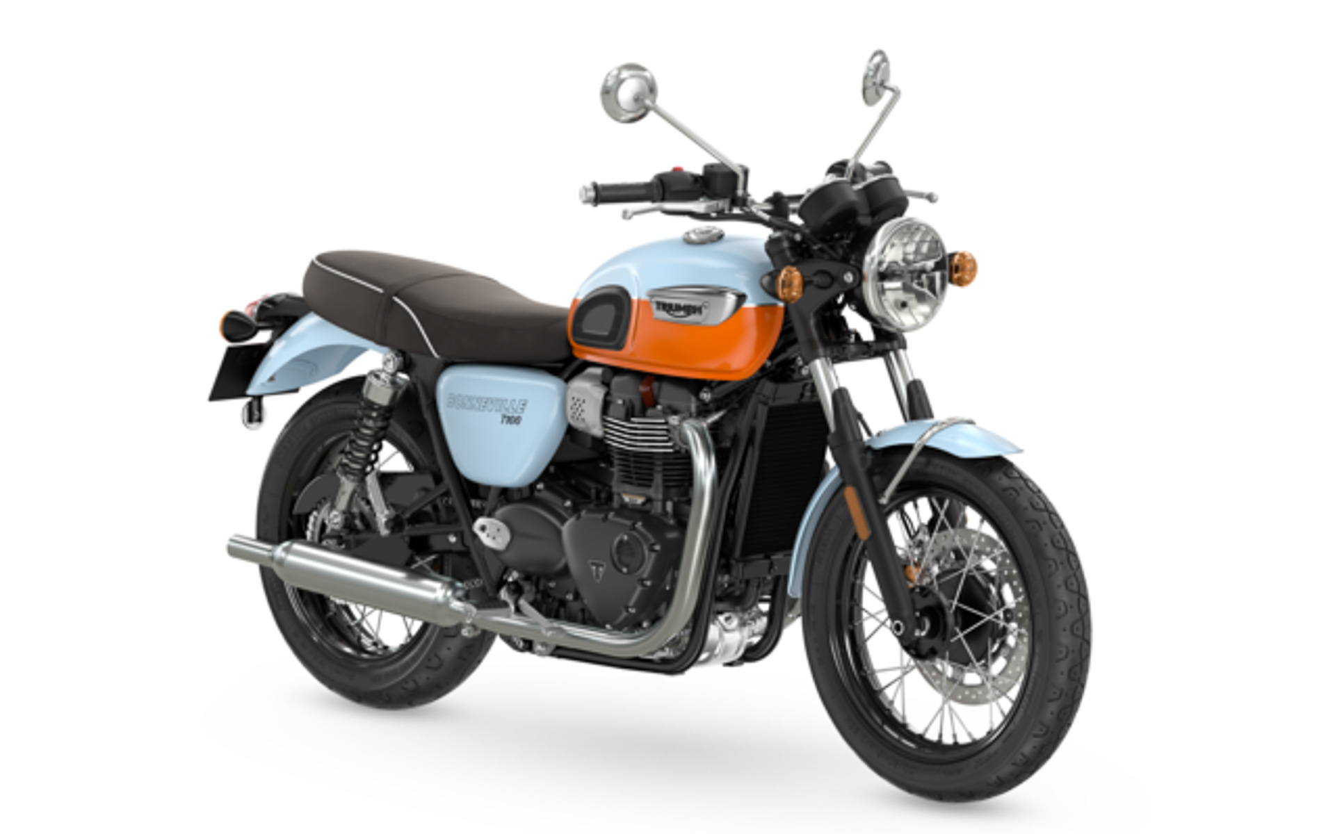 T100の新色「メリデンブルー/タンジェリン」