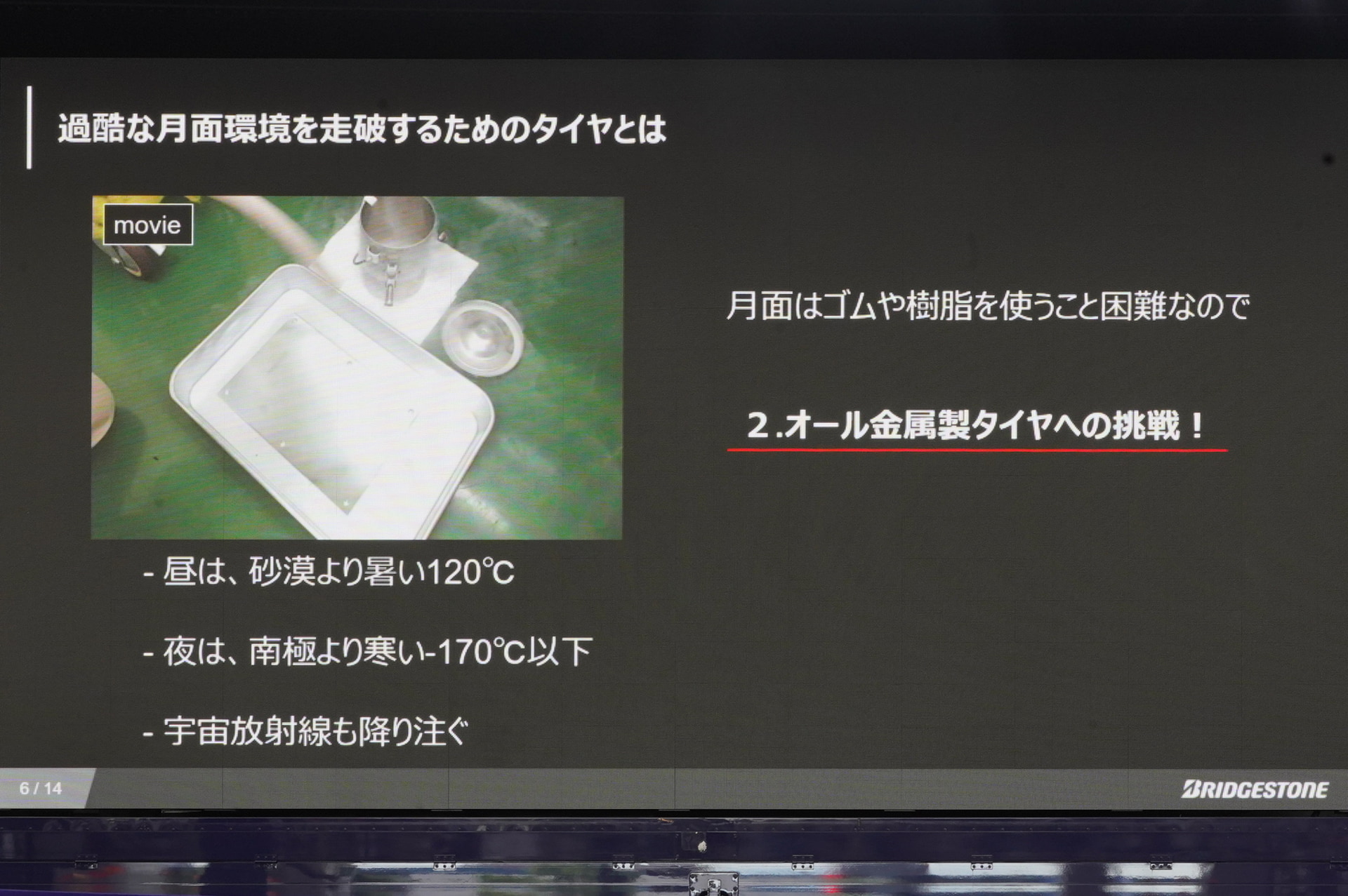 摂氏マイナス170℃ではゴムは簡単に割れてしまう