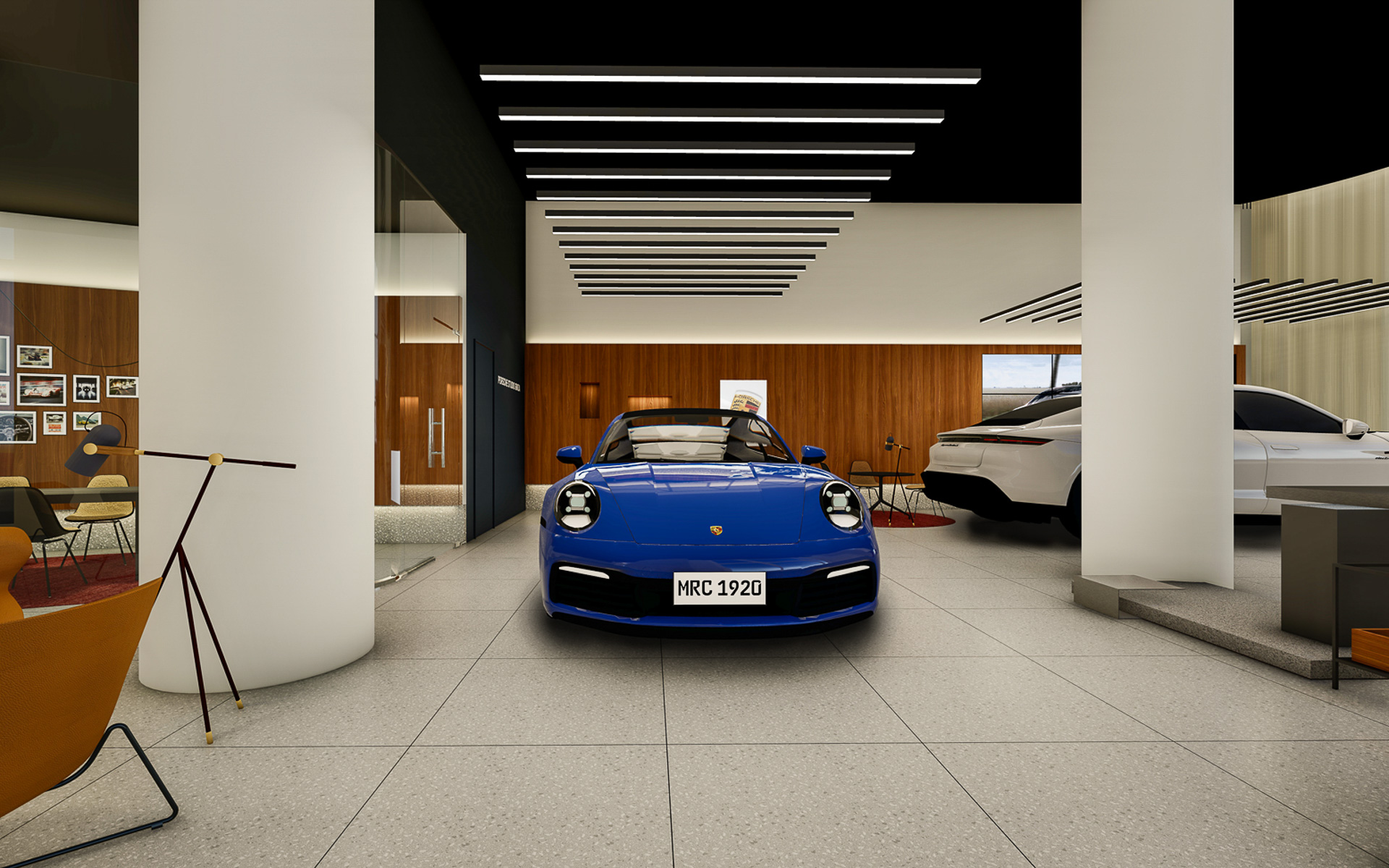 ポルシェスタジオ銀座の店舗内