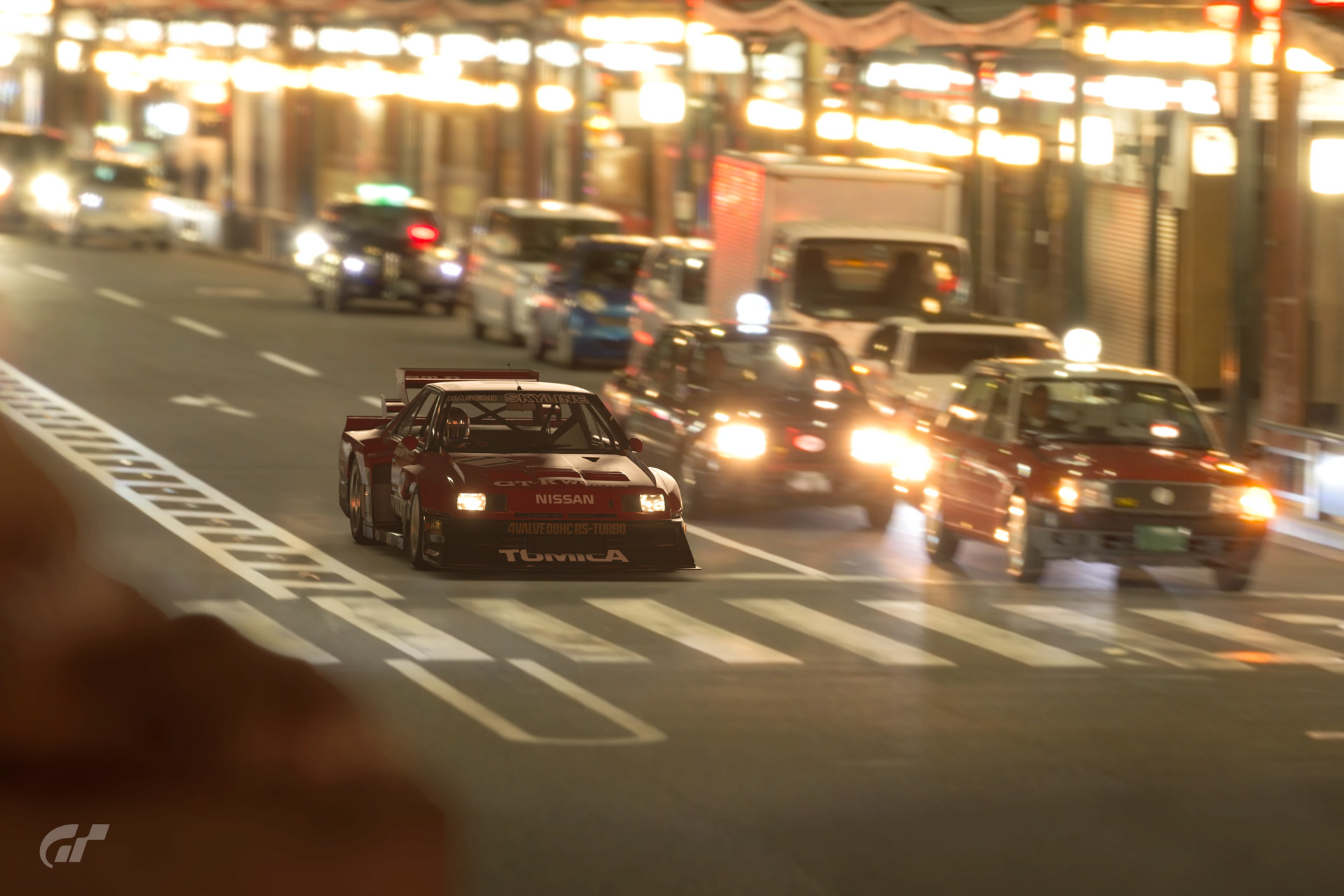 「スケープス」のフォトの機能で撮影したスカイラインスーパーシルエット