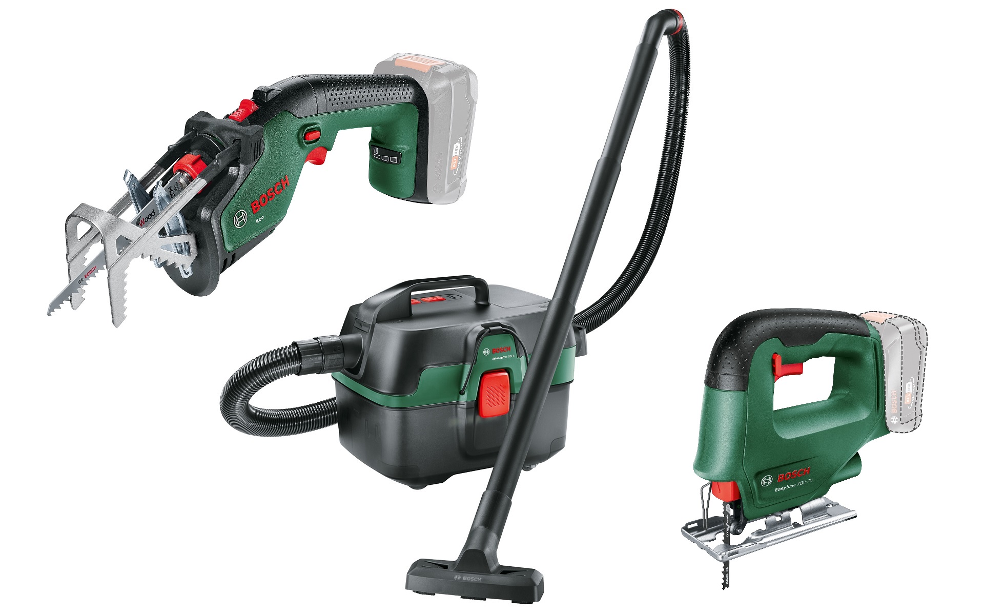 DIY用18Vコードレス工具シリーズに「クリーナー」「のこぎり」「ジグソー」を新設定