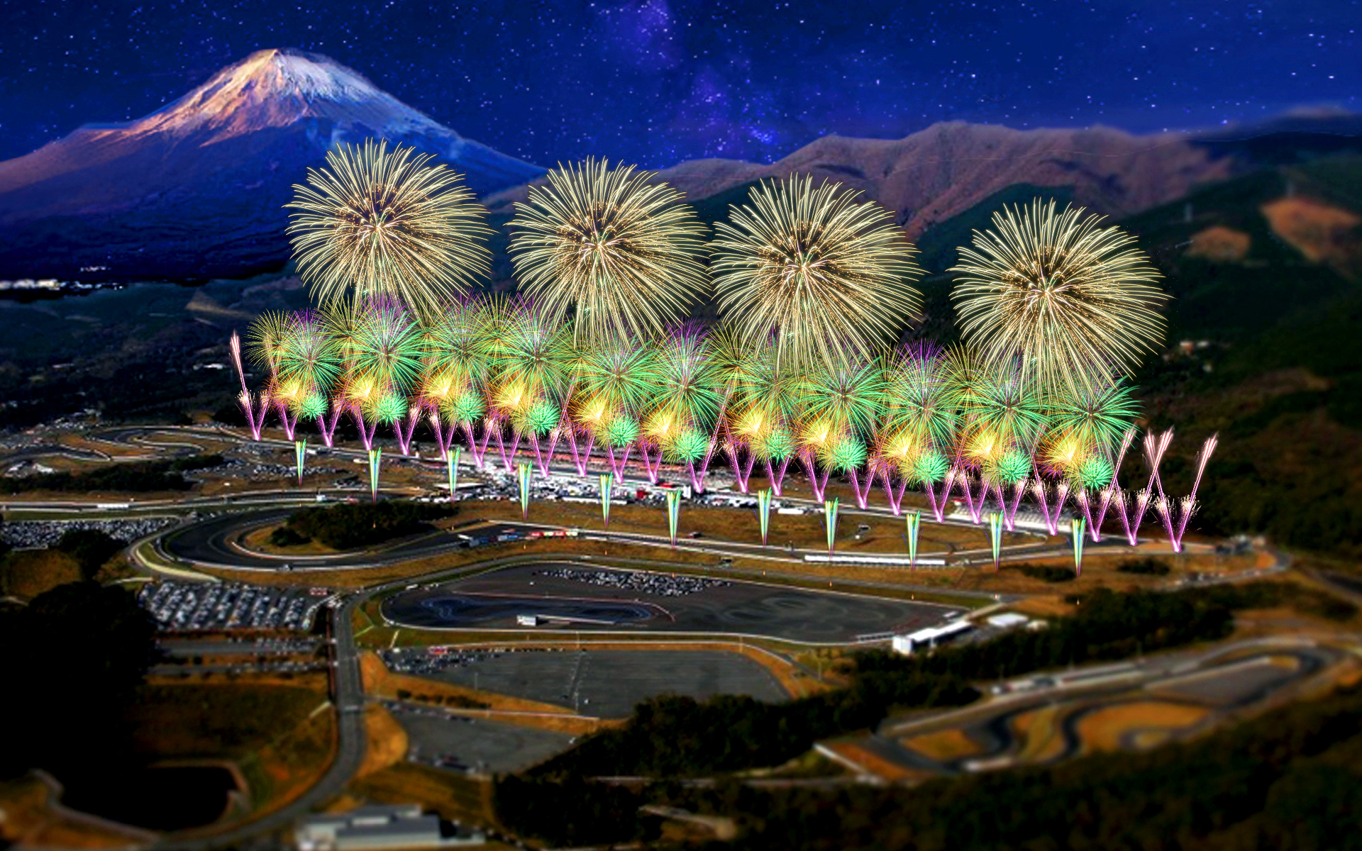 サーキットコースと花火が共演（イメージ）