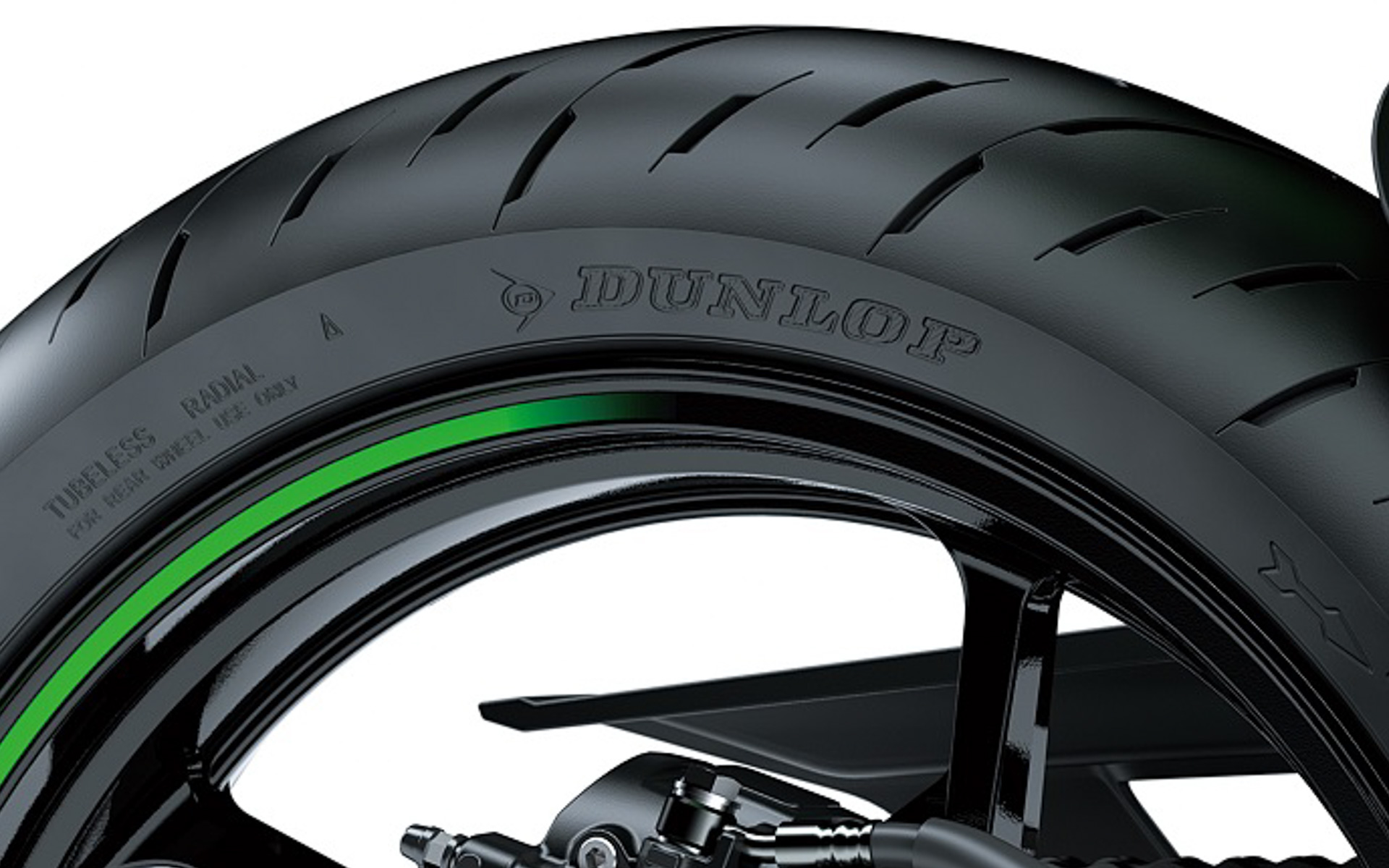 軽量かつ高いグリップ力のラジアルタイヤを装着