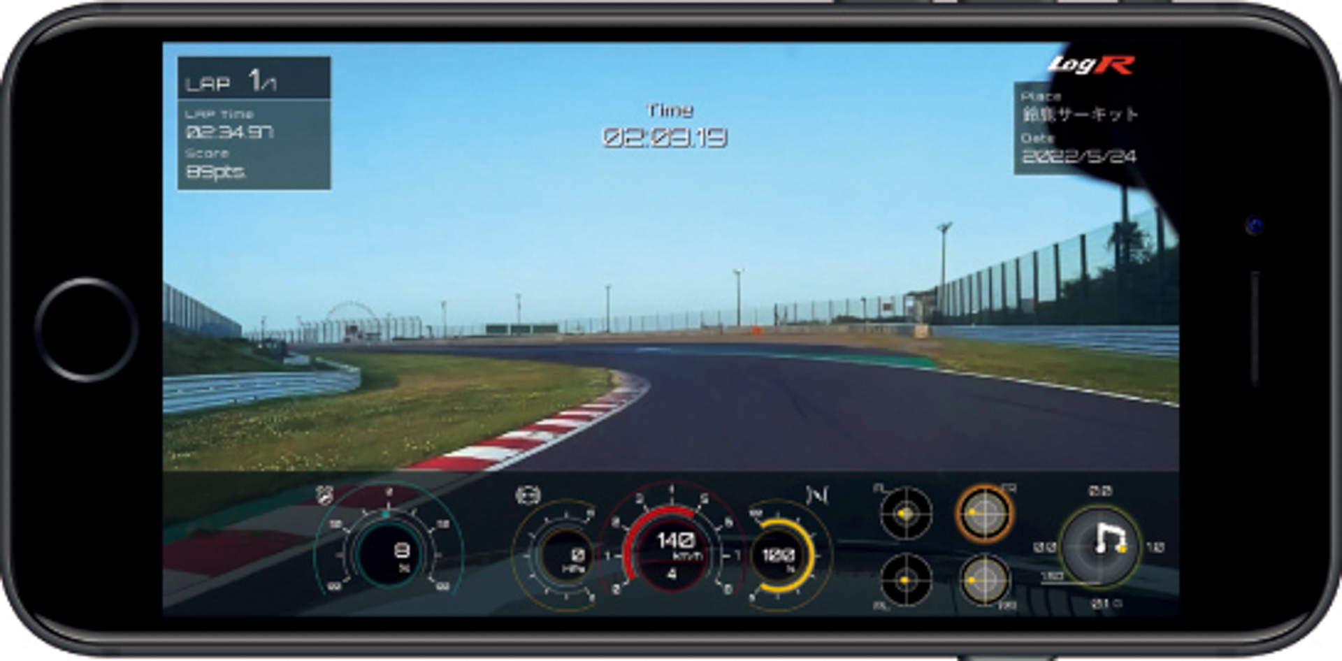 サーキット走行動画＋走行情報の同期イメージ