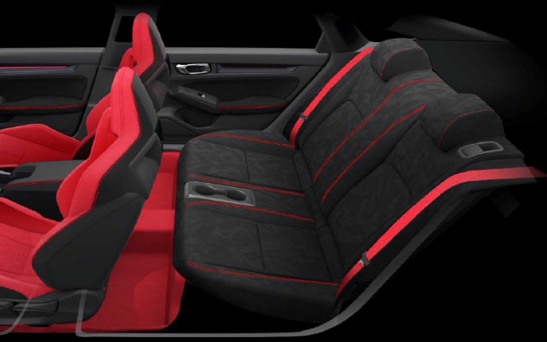 後部席もコーナリング時のホールド性を向上させている