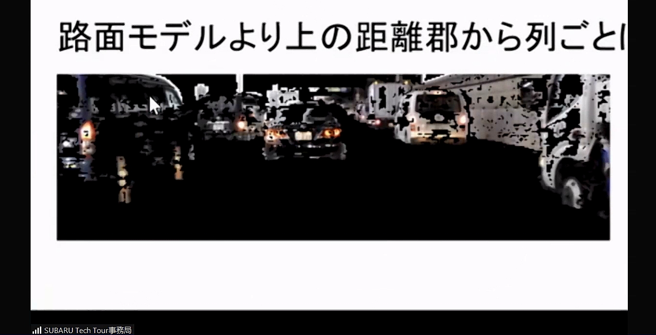 視差画像から最初に路面を特定し、路面より上にあるもの障害物として認識する