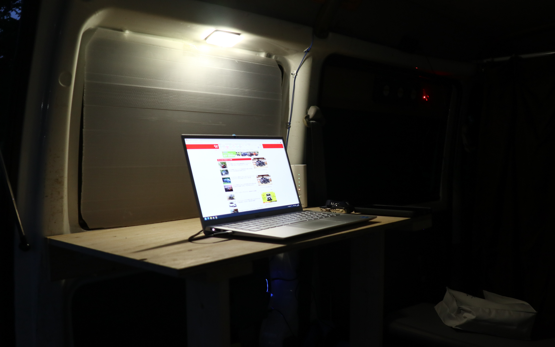 夜の作業（？）中