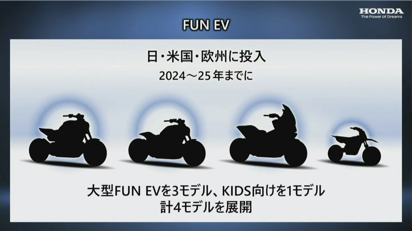 「大型FUN EV」3モデルとキッズ向け1モデルは2025年までに登場