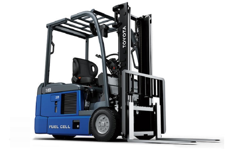 トヨタL＆Fカンパニーが新型FCフォークリフトを発売した。画像はオプションカラー車