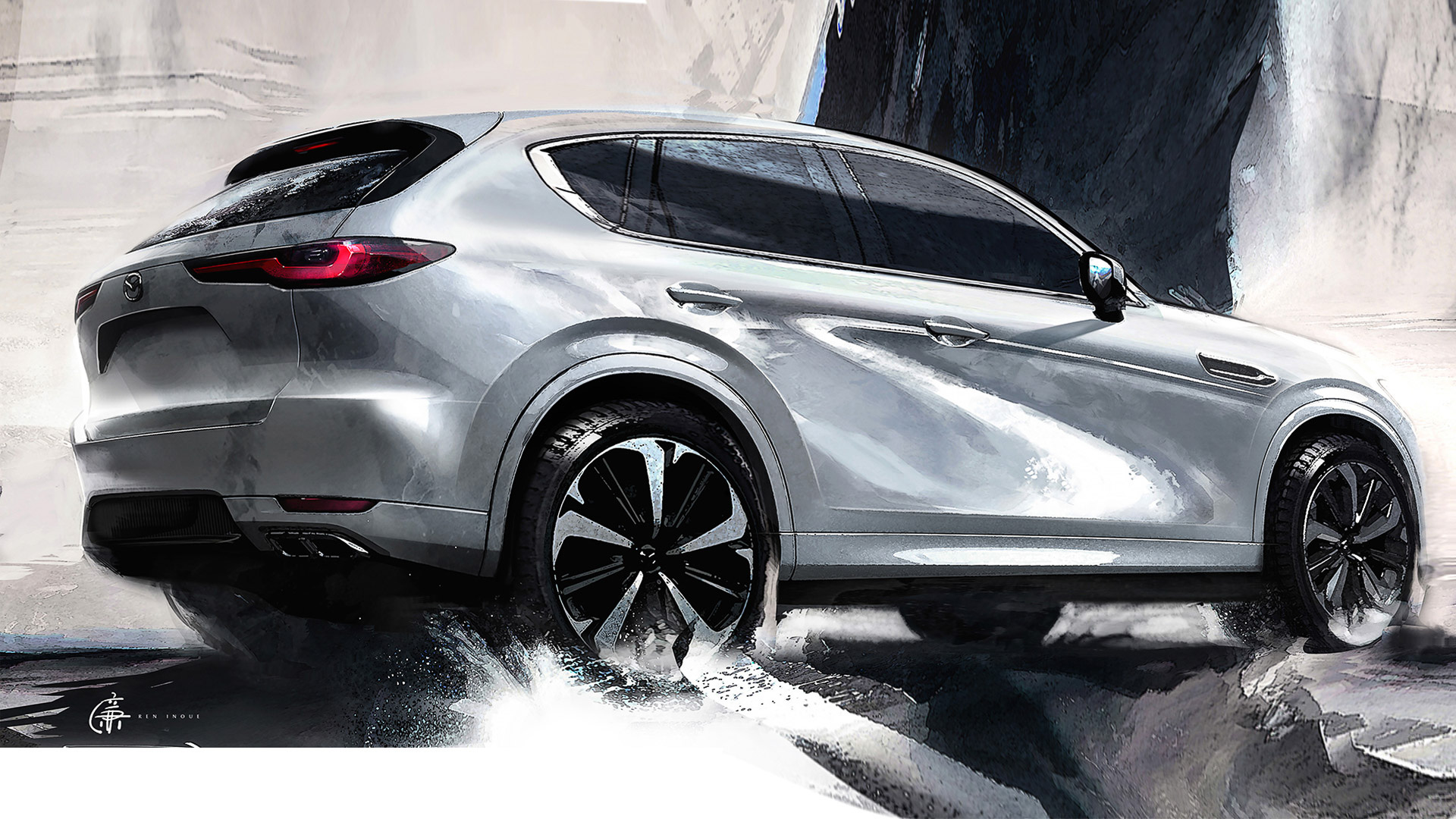 ボディサイドは一筆書きのような連続した光のラインが見える