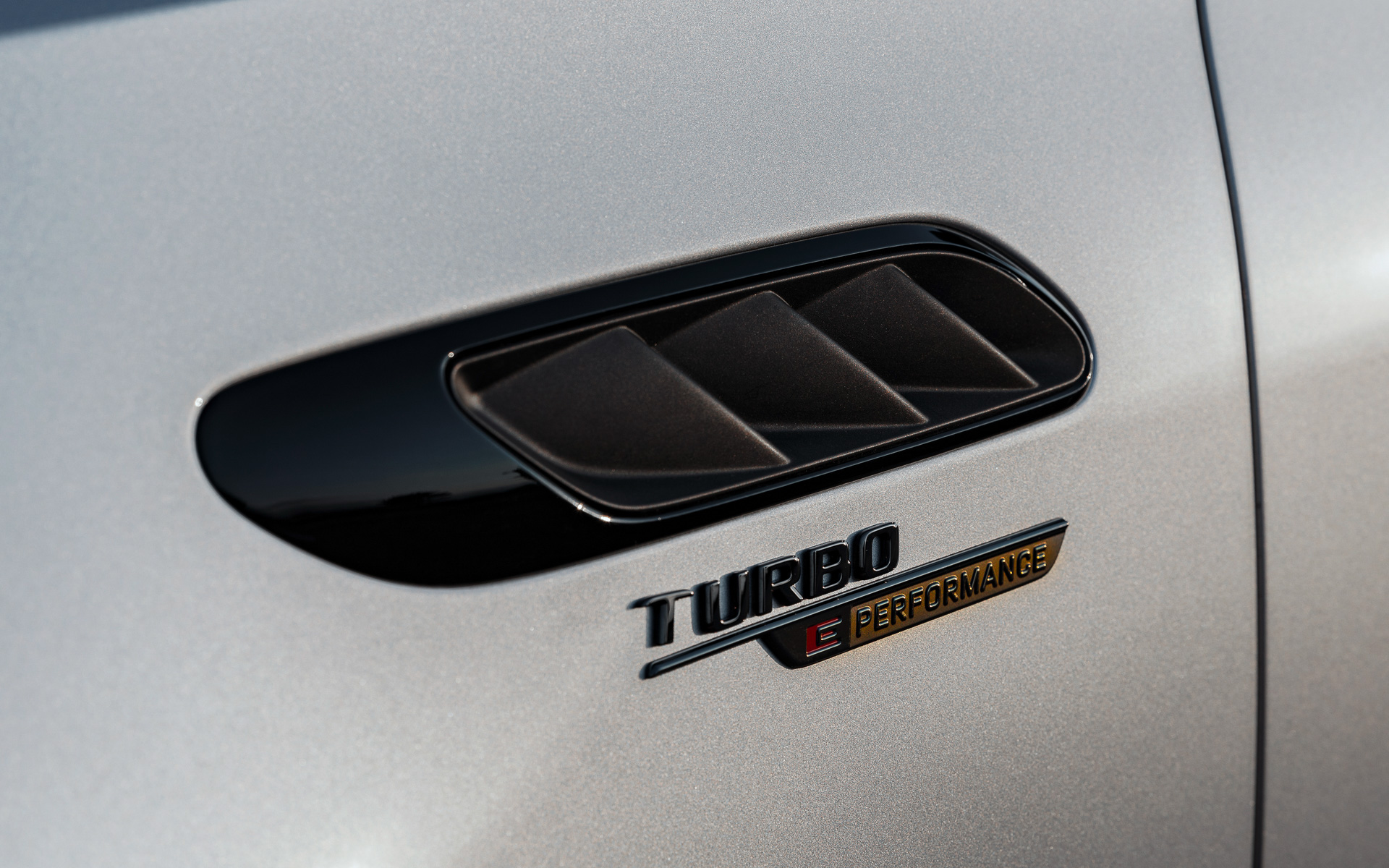 サイドウィングの「E PERFORMANCE」バッヂ