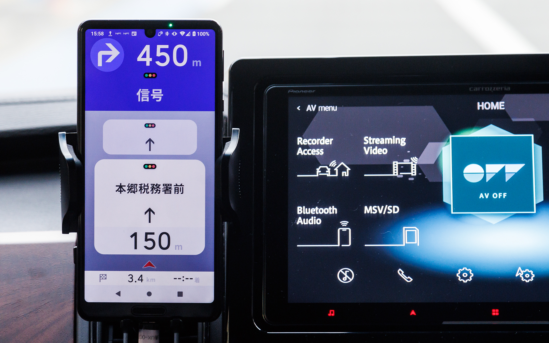 NP1専用アプリのMy NP1を使用するとアプリ上で通常のナビ同様「地図が表示」できるので、地図があった方がいい場合は併用できる。クルマのモニターがディスプレイオーディオであれば大きな画面で見ることも可能だ