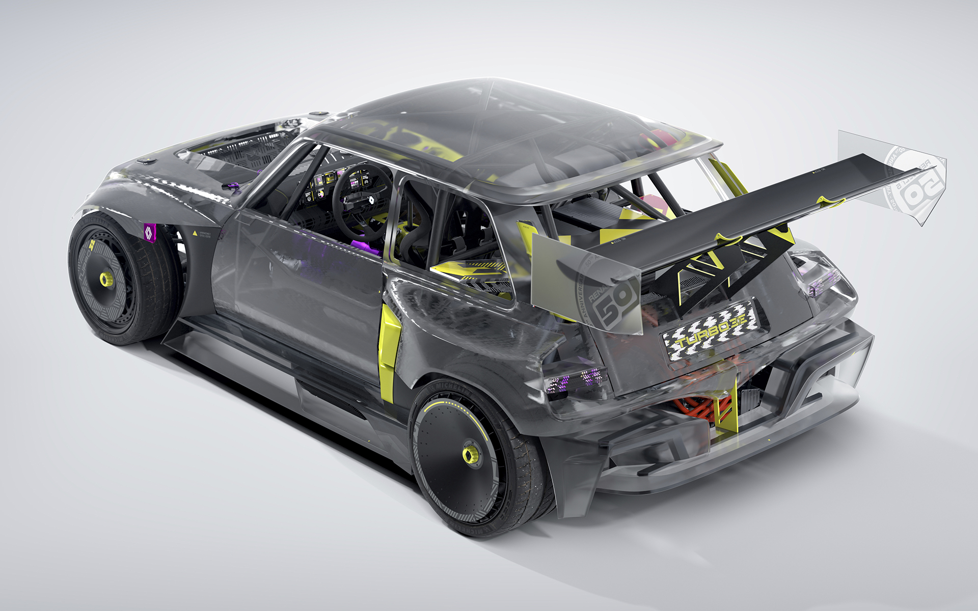 R5 TURBO 3Eのボディサイズは4000×2020×1320mm（全長×全幅×全高）、ホイールベースは2540mm